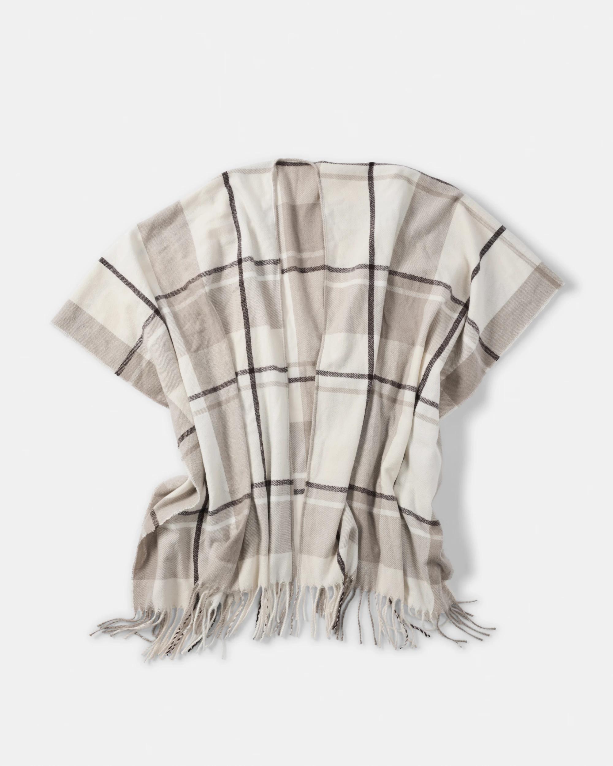 1 Wrap Scarf Beige Chck, 1 of 4