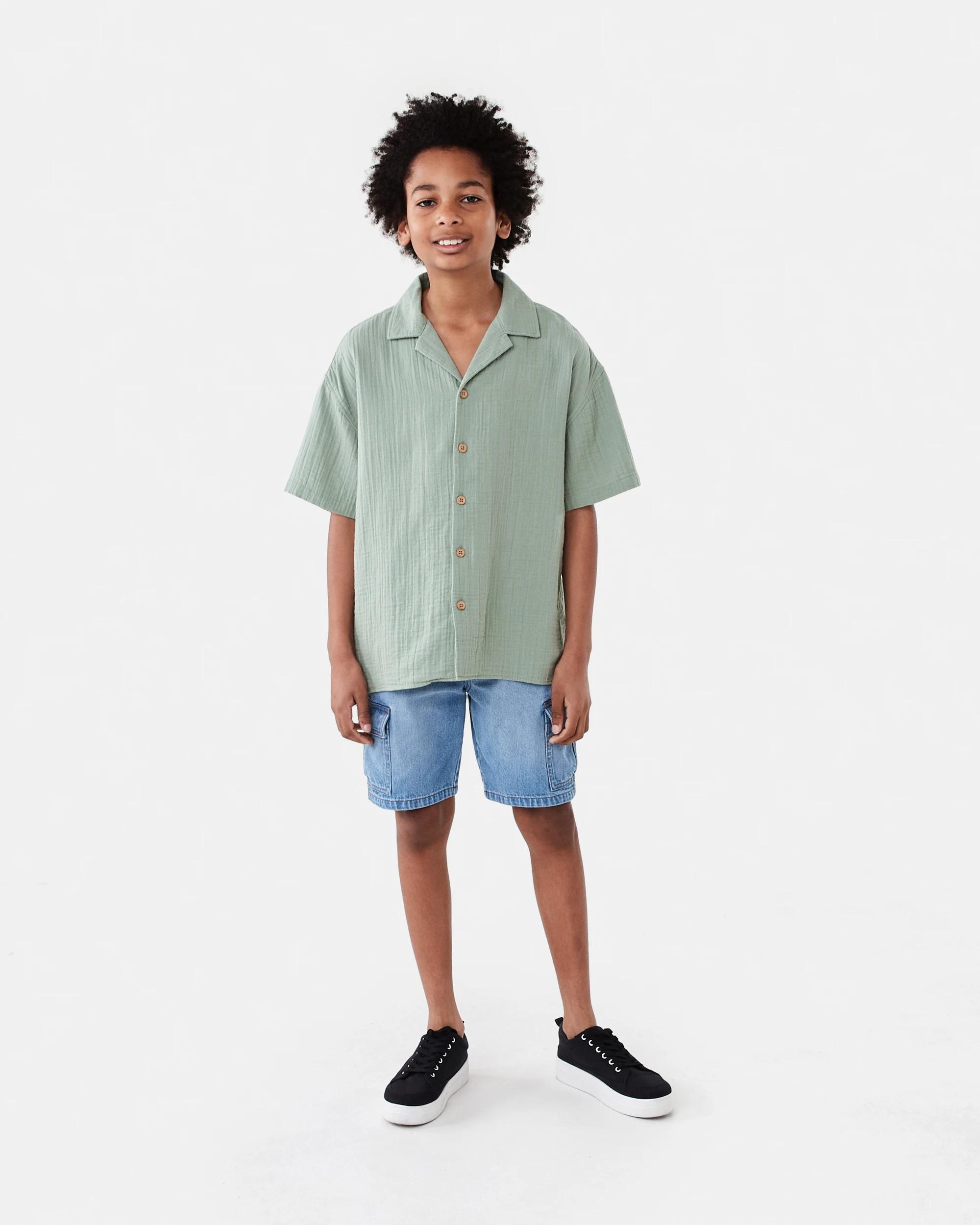 6 Short Sleeve Double Cloth Shirt Lpad Green, 6 of 7