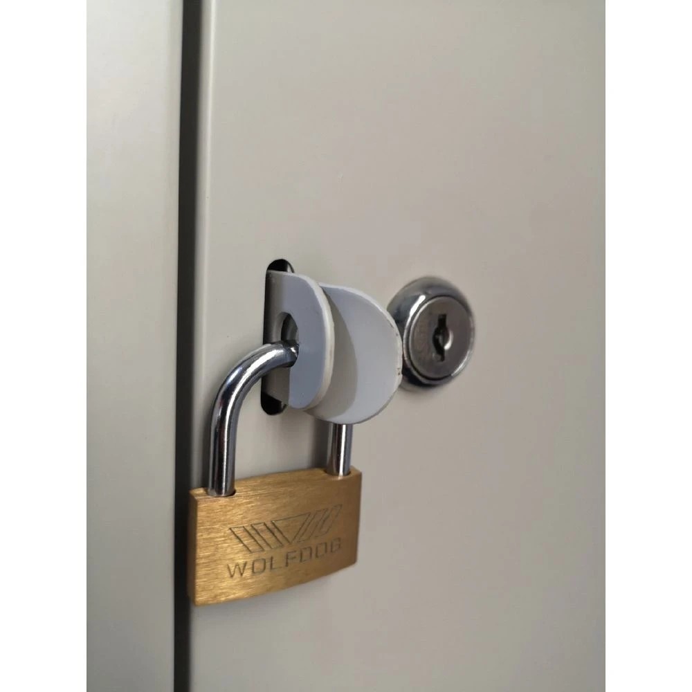 7 Stilford 2 Door Office  Locker Gloss Silver Cabinets Cupboards, Lockers and Credenzas, 7 of 7