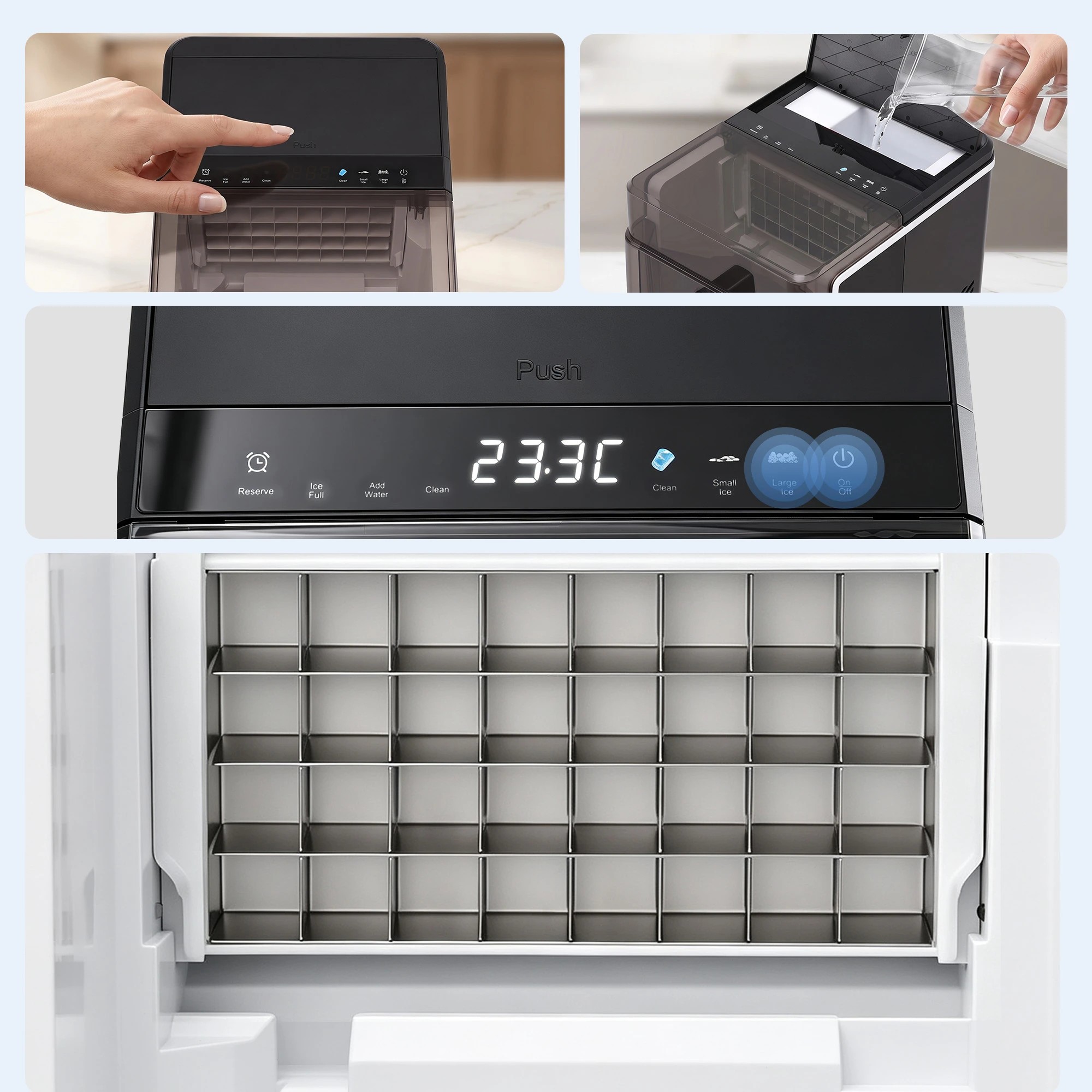 8 Devanti Ice Maker Machine 23kg Portable Ice Basket- Black, 8 of 10