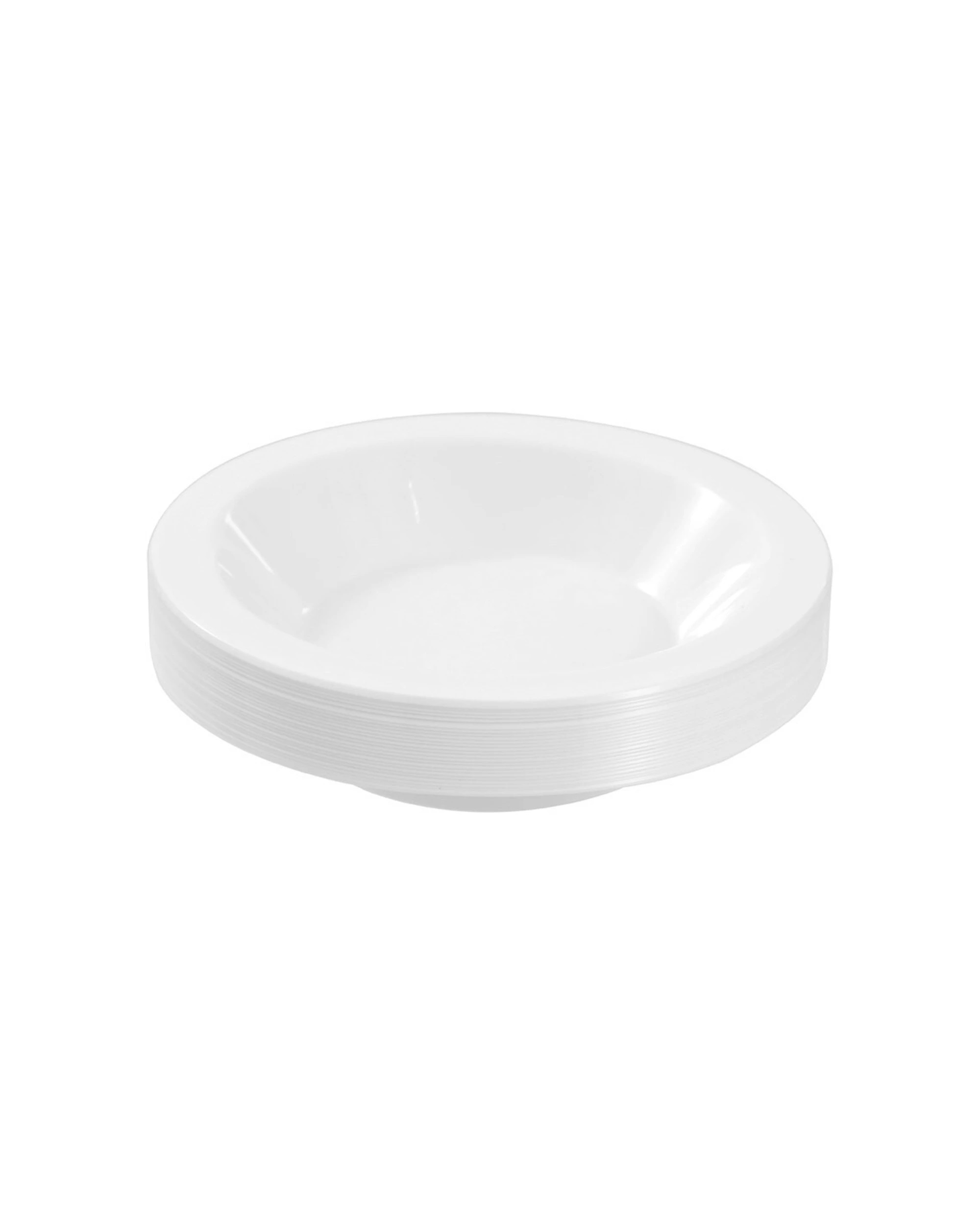3 Lemon & Lime 400pc Reusable Plastic Bowl Round 18cm Food Safe Dishwasher - White, 3 of 6
