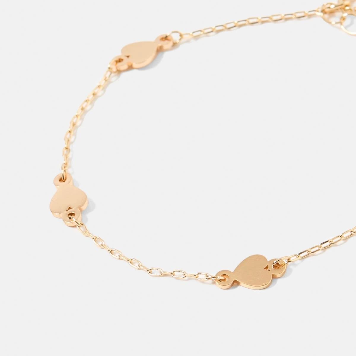 3 4 Pack Heart Charm Bracelets - Gold Tone Gold, 3 of 7