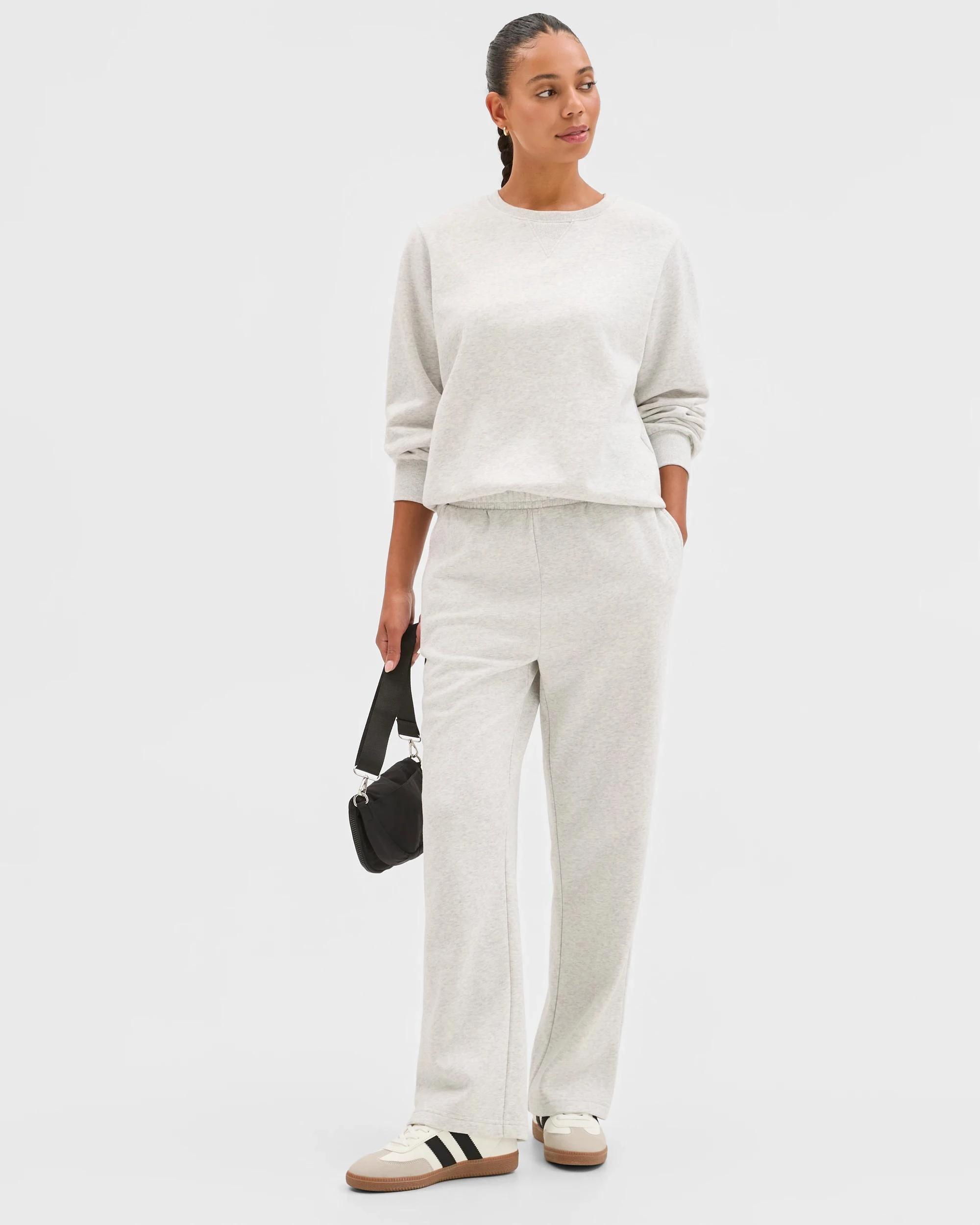 1 Target Active Australian Cotton Blend Fleece Sweat Top SILVER MARLE, 1 of 6