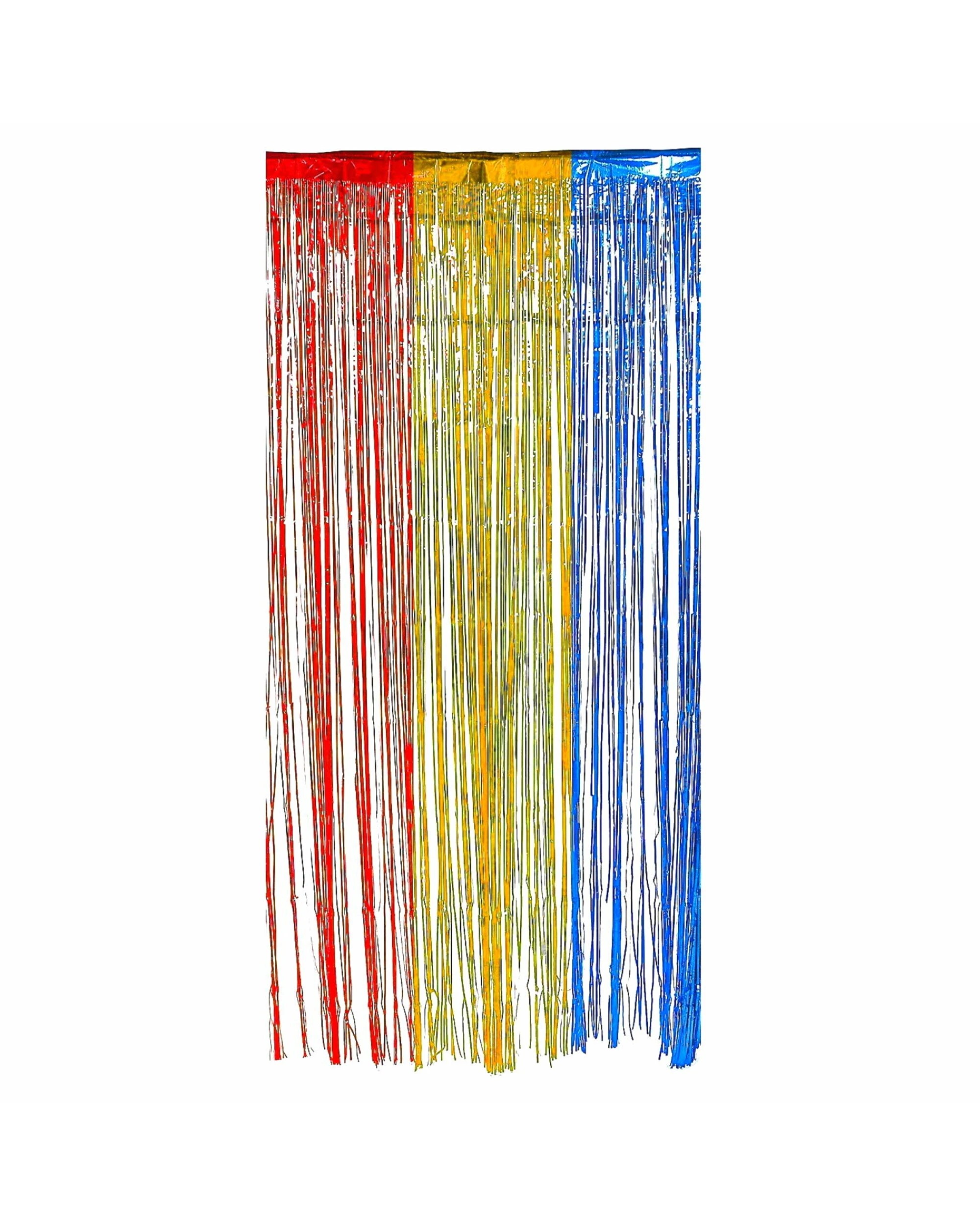 1 Artwrap Superhero Tri-Colour Foil Door Curtain 90cm x 200cm, 1 of 1