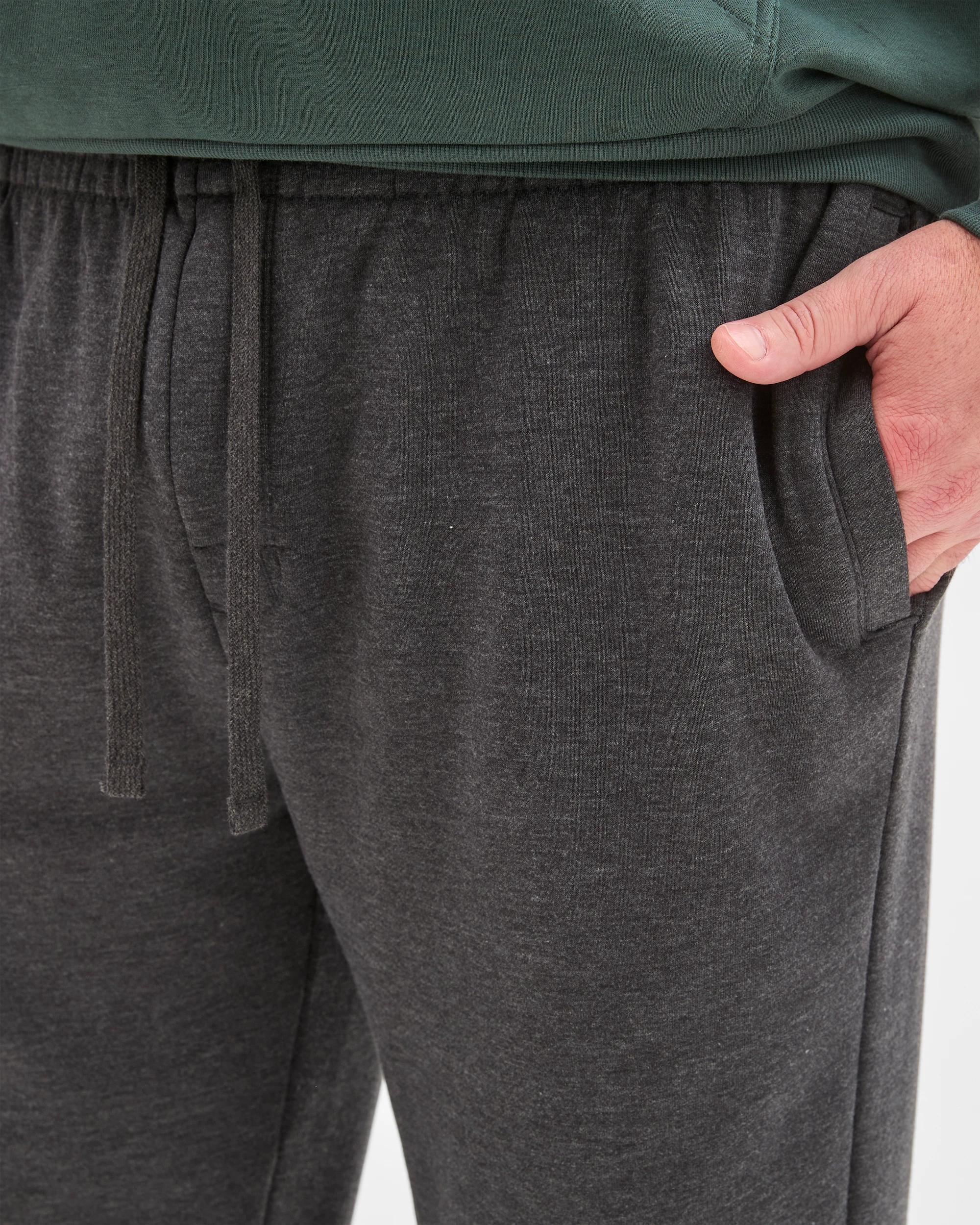 4 Target Man Plus Plus Size Australian Cotton Blend Marle No Cuff Trackpants CHARCOAL, 4 of 5