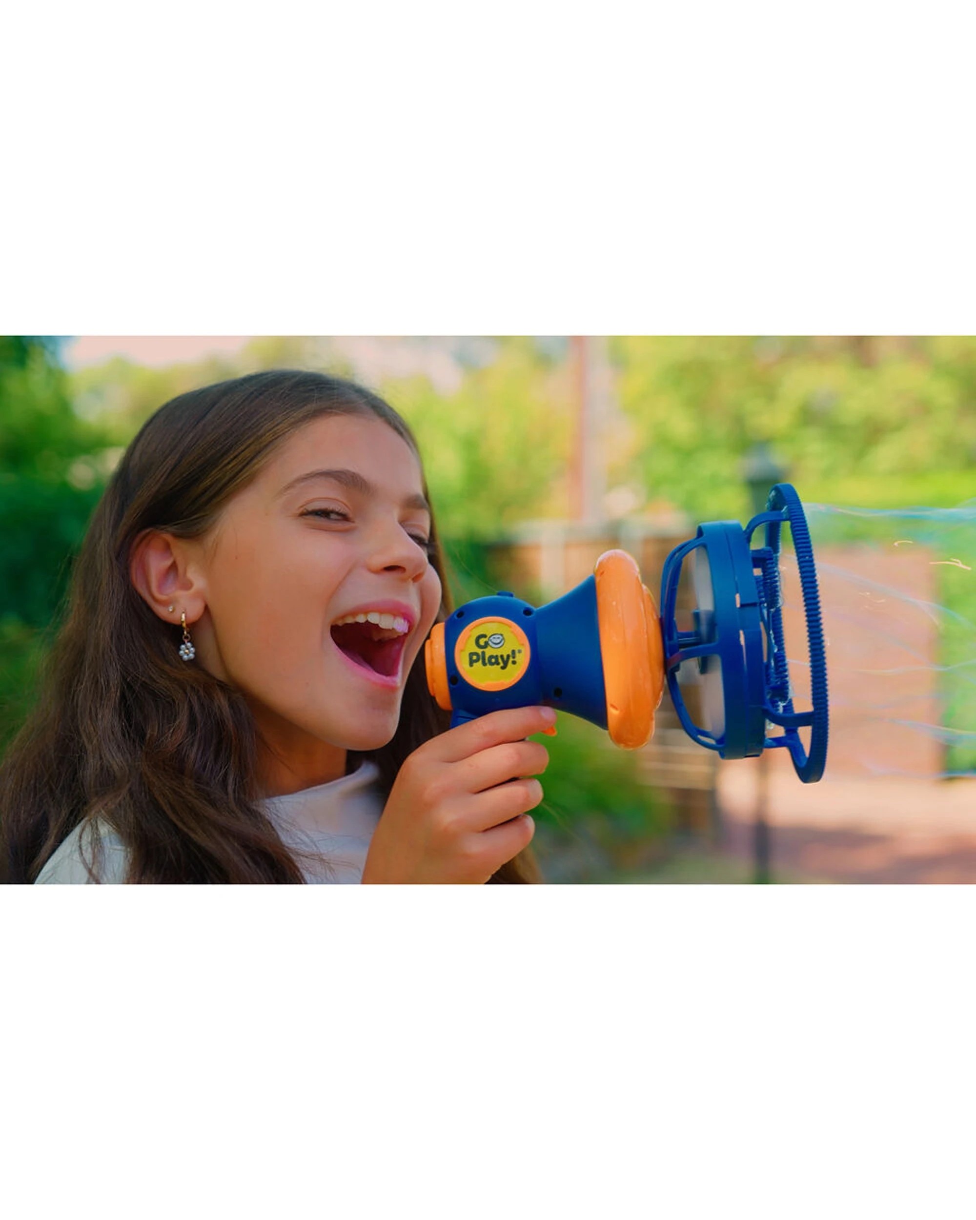 4 Go Play! Bubble Megaphone With Sound Activation Bubble Solution For Kids - Blue, 4 of 9