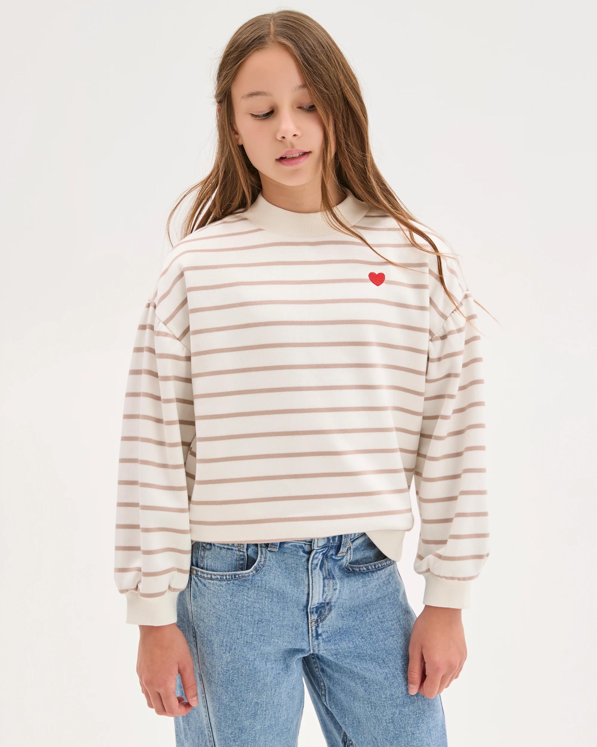 2 Target Kids Australian Cotton Blend Balloon Sleeve Fleece Jumper STRIPE, 2 of 6