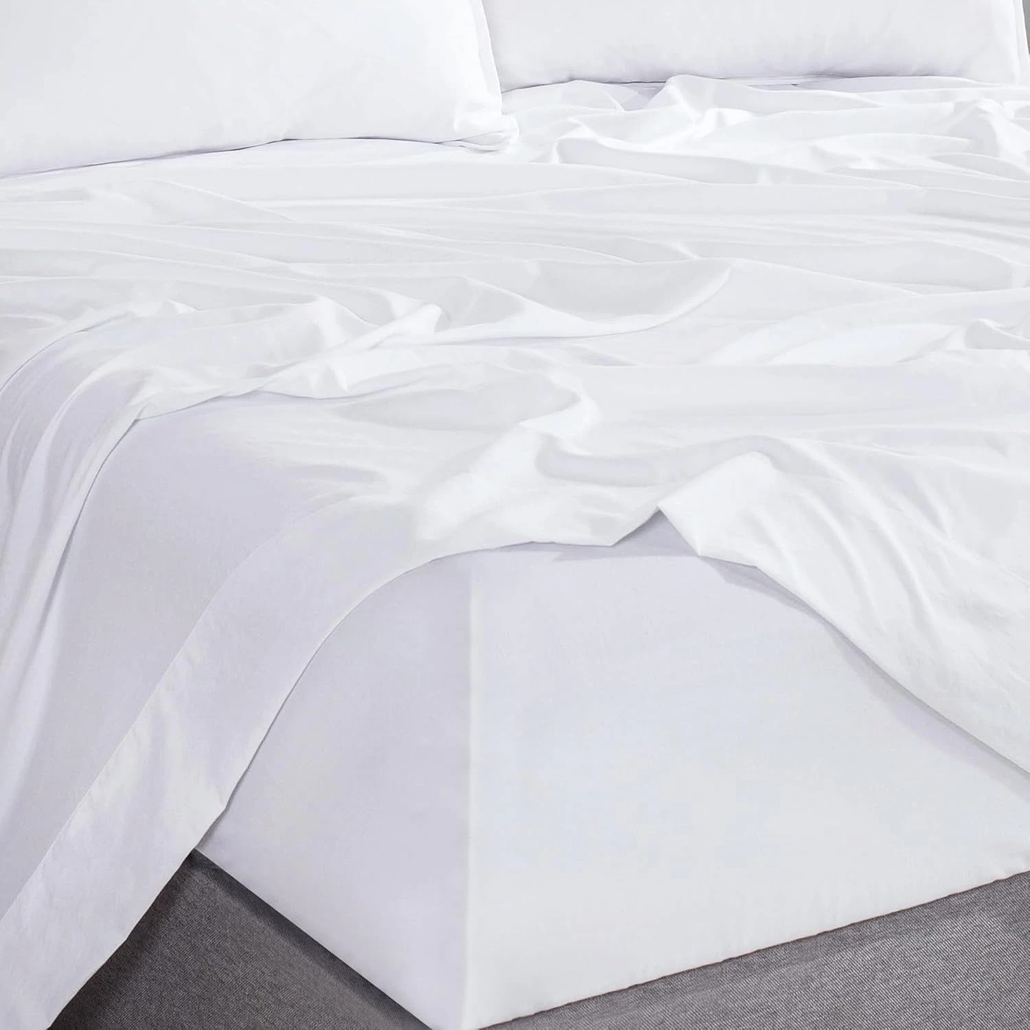 3 CleverPolly 100% Vintage Washed Microfibre Sheet Set - King Single Bed - White, 3 of 5