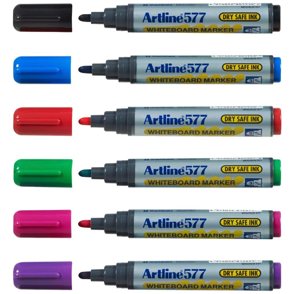 2 Artline 577 Whiteboard Markers Bullet Assorted 6 Pack, 2 of 4