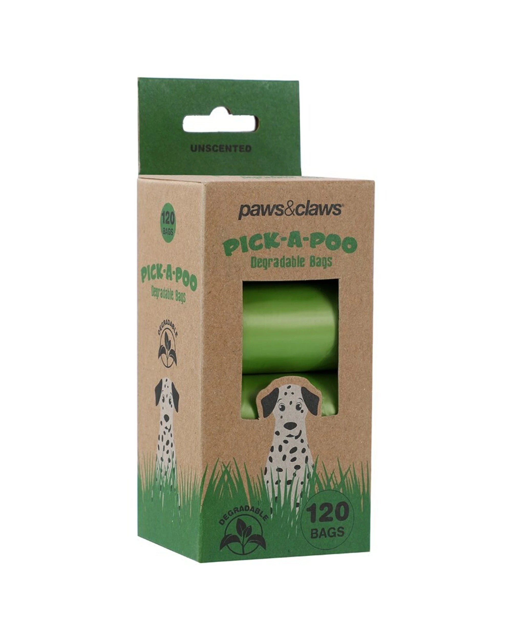 3 Paws And Claws 120pc Unscented Degradable Dog Waste Bags Eco Waste Bags Pack - 8 Rolls 22cm X 32cm Size
 - Green, 3 of 3