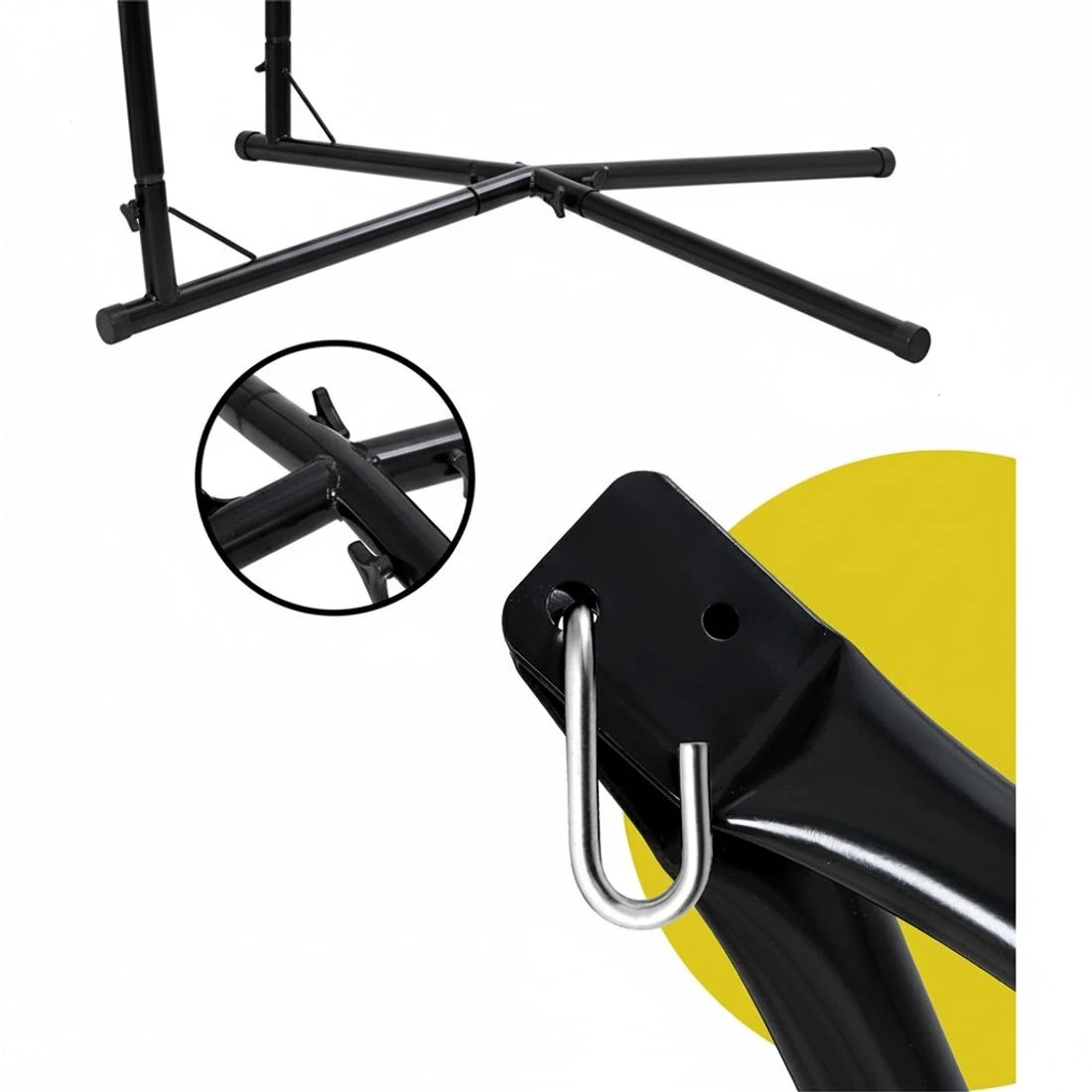 4 Gardeon Hammock Chair Outdoor Camping Hanging with Steel Stand Rainbow - Multi, 4 of 5