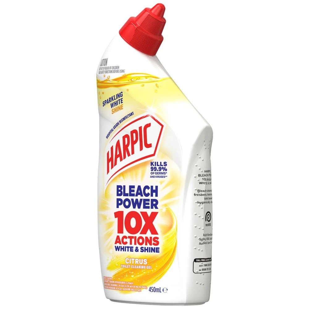 3 Harpic White and Shine Ultimate Bleach Power Citrus 450ml, 3 of 4