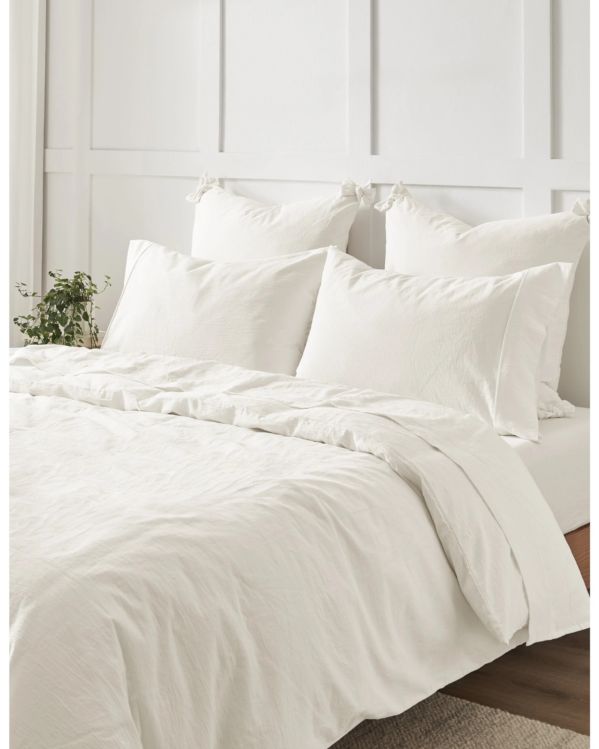 8 Dreamaker Bonnie Washed Cotton Sheet Set - Single Bed - White, 8 of 9