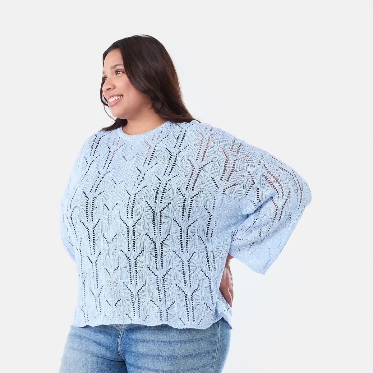 2 Curve Crochet Batwing Jumper BRUNI BLUE, 2 of 5