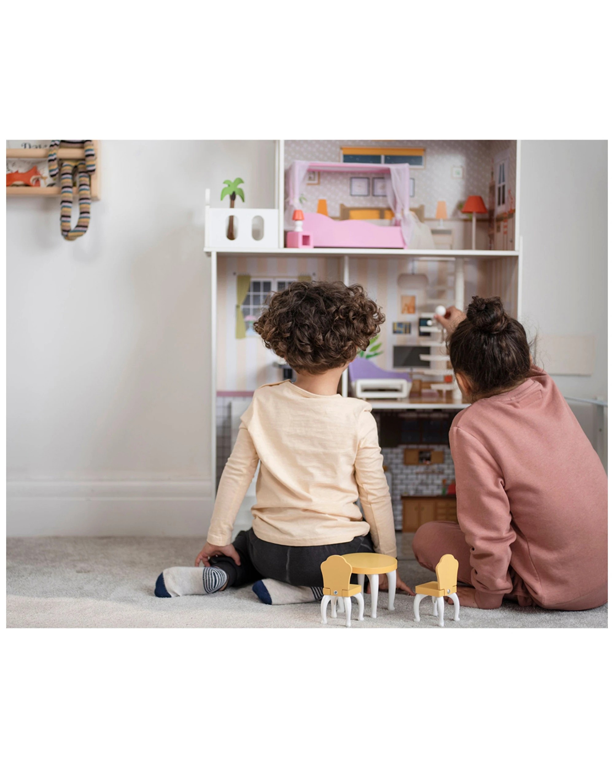 3 Plum Play Au Shorehouse Wooden Dolls House Three Storey With Furniture Set - Brown, 3 of 9