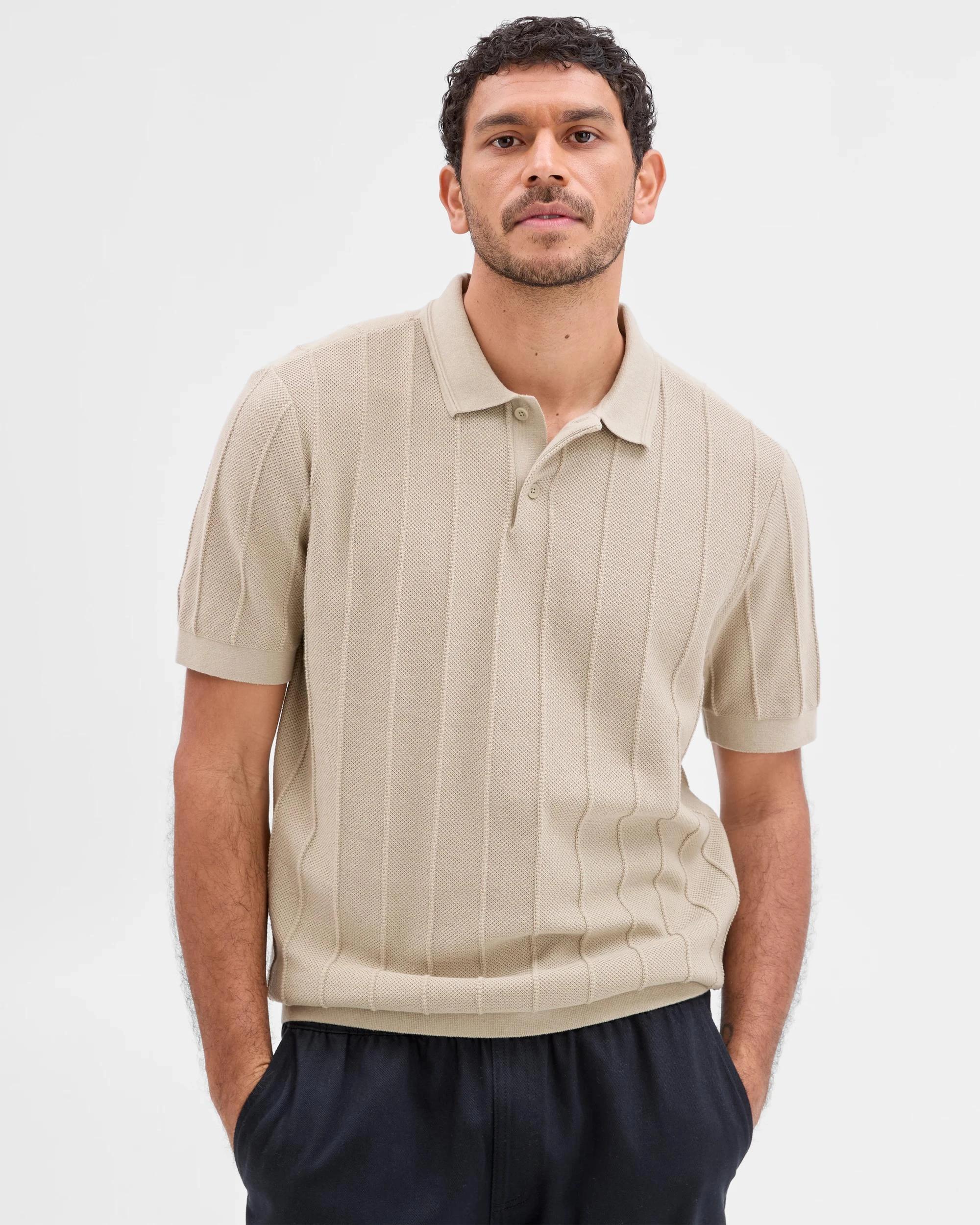 3 Target Australian Cotton Knit Polo Top AGATE GREY, 3 of 5