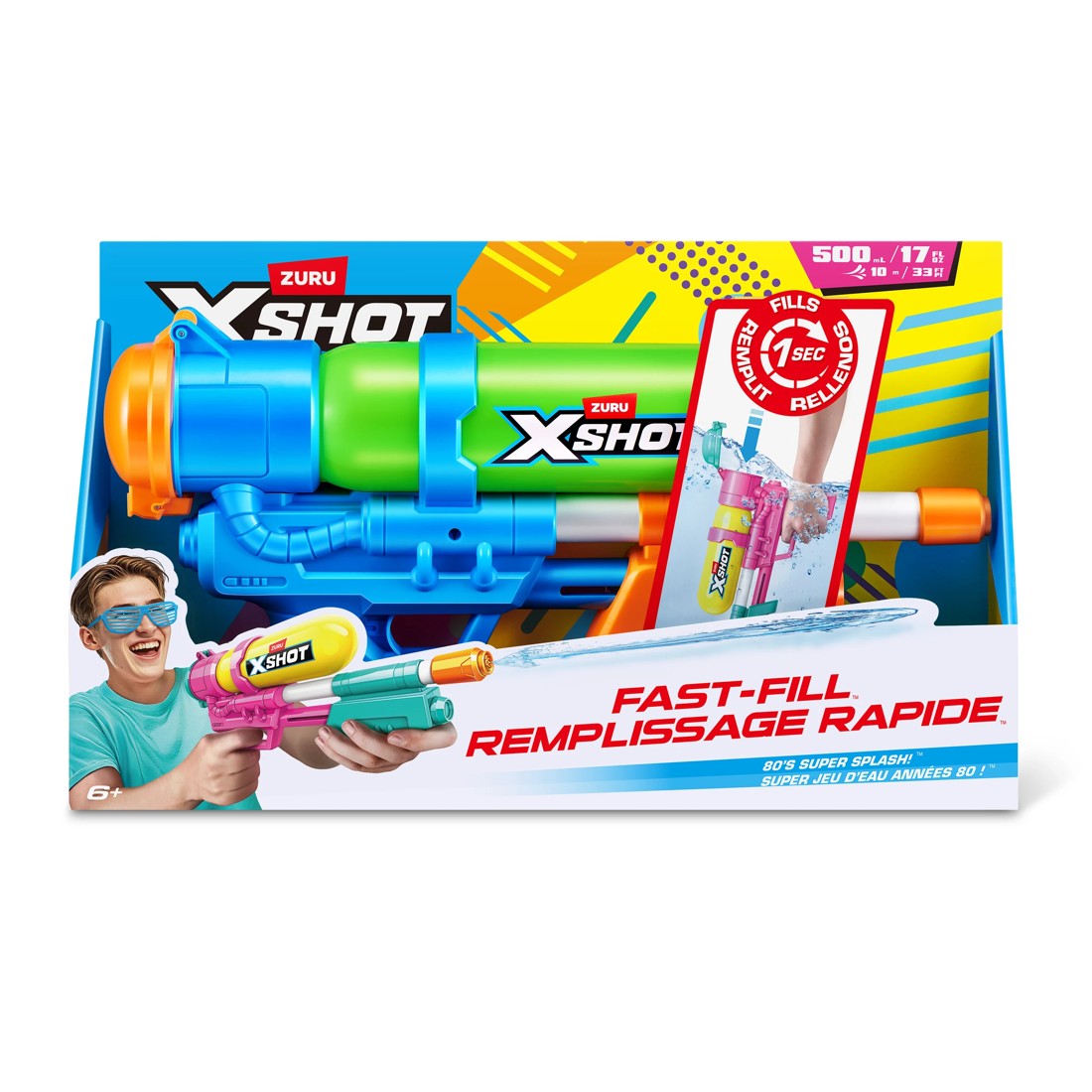 1 Zuru X-Shot Water Fast Fill 80s Super Splash Water Blaster, 1 of 7