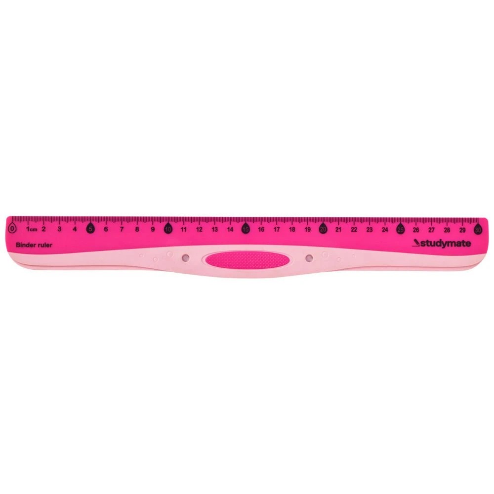 1 Studymate Binder Ruler 30cm Pink, 1 of 2