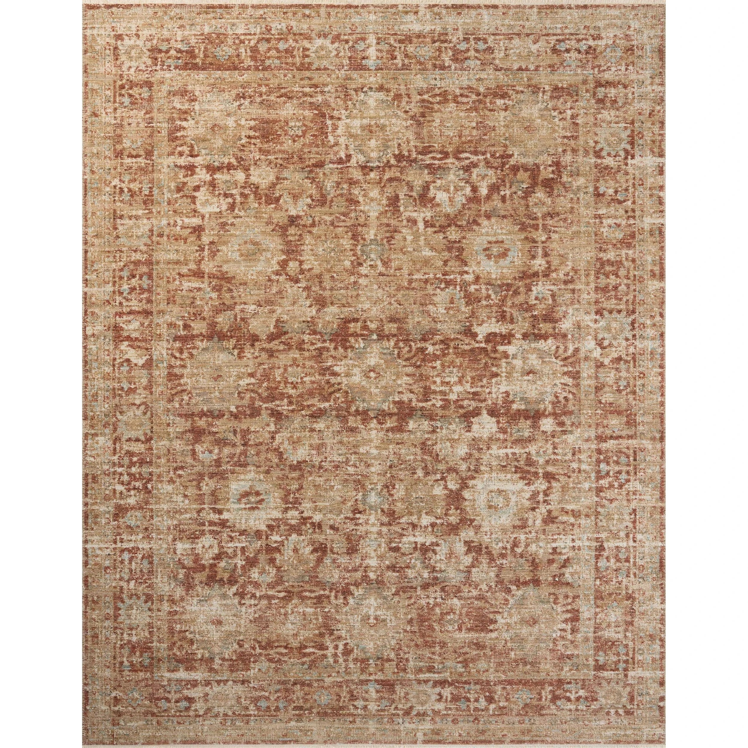 1 Common Ground Rugs Heirloom 03 290x200cm - Large Floor Rug - Orange, 1 of 7
