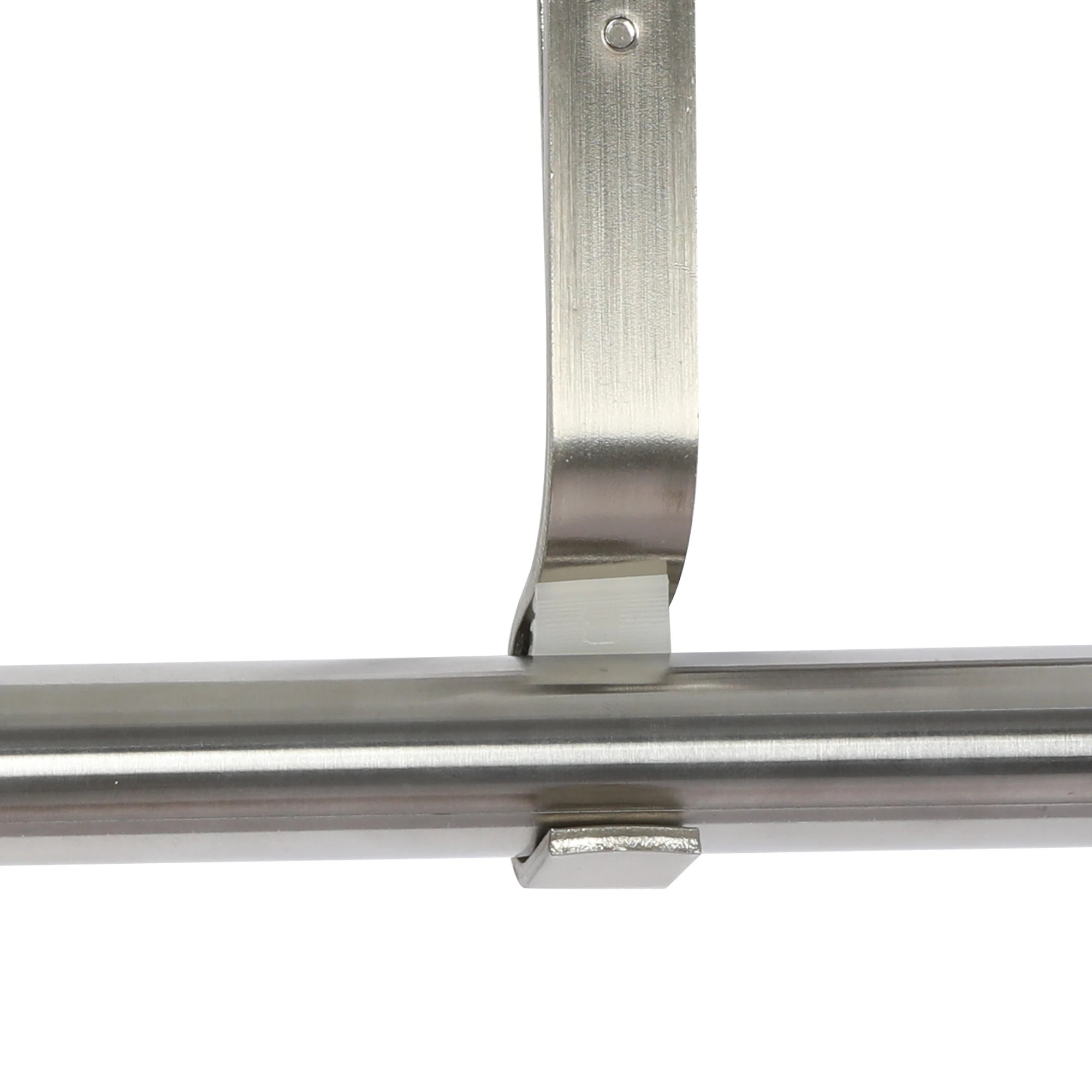 5 Marlow Metal Curtain Pole Rod Set Extendable Adjustable In Satin Nickel, 5 of 5