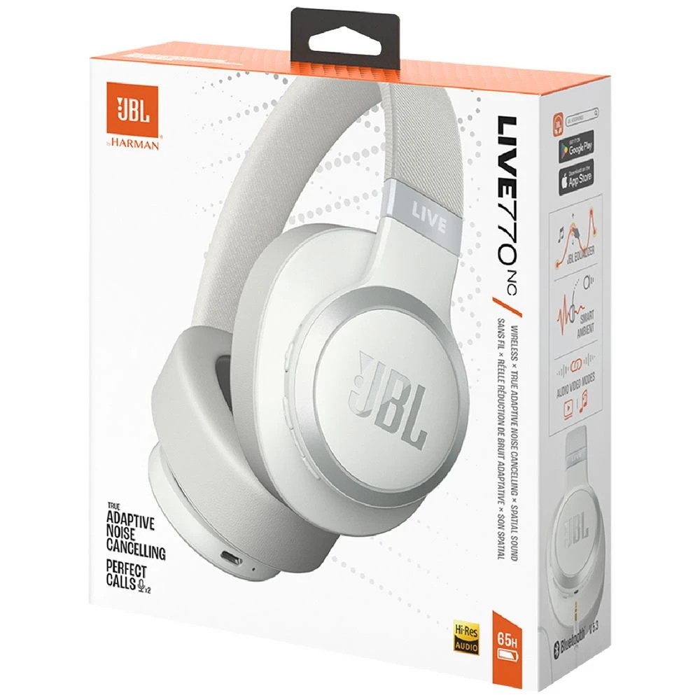 8 JBL Live 770 Wireless On-Ear Headphones White, 8 of 10