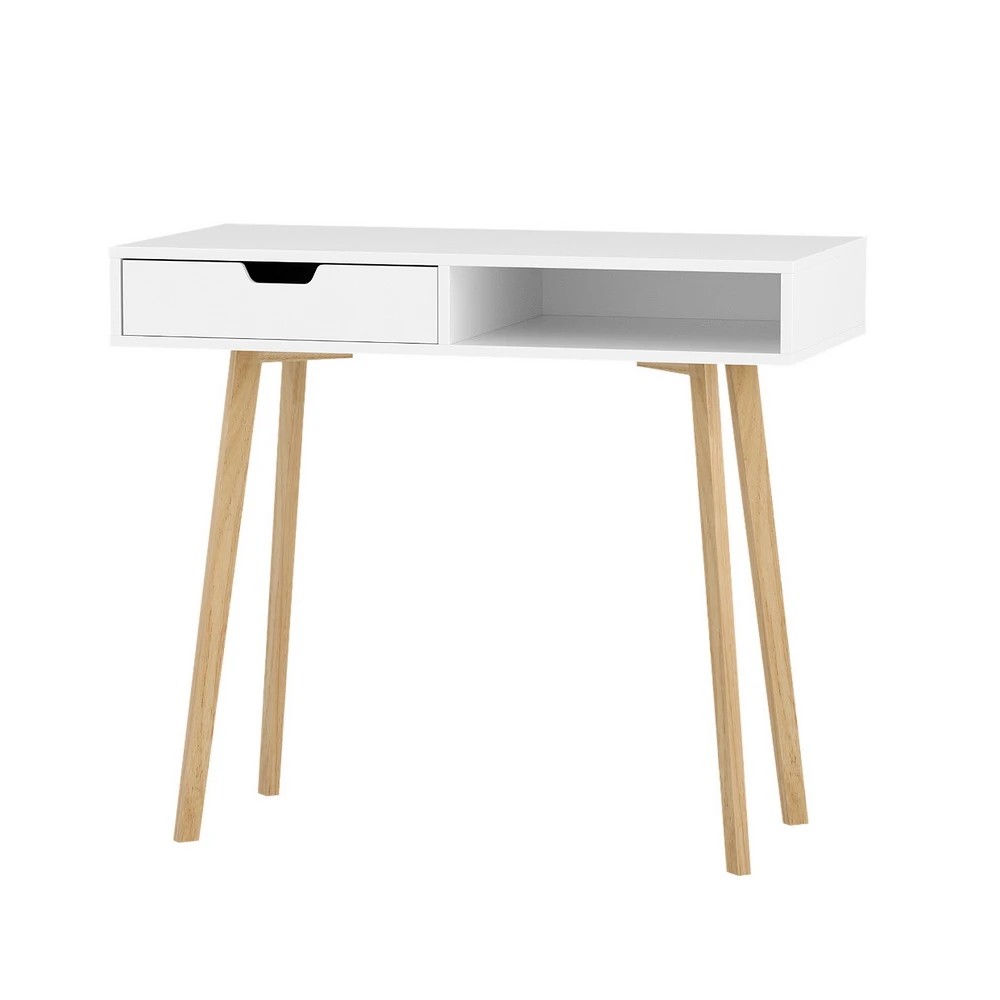 1 Artiss Computer Desk Drawer Cabinet Shelf  90CM - White, 1 of 6
