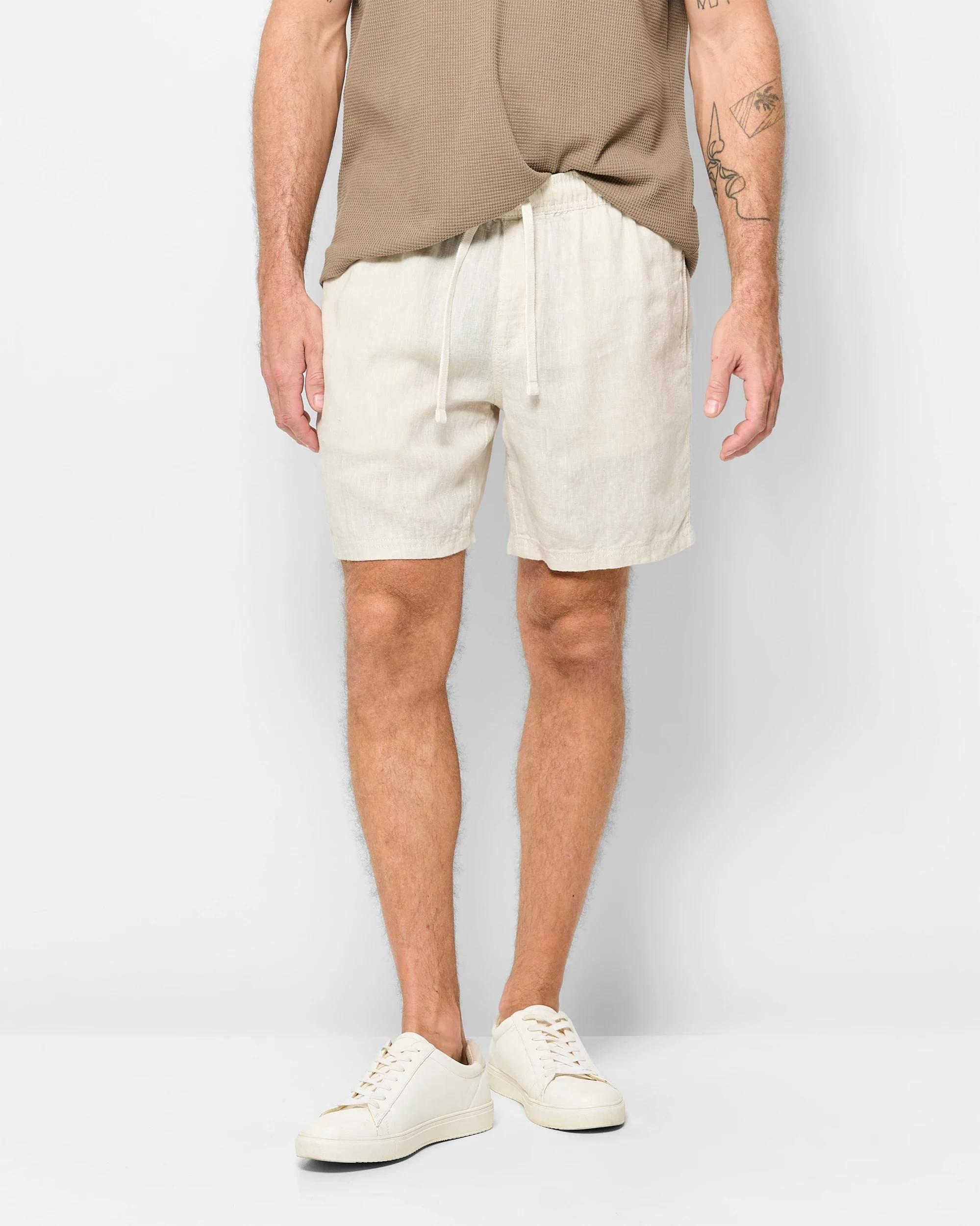 1 Target European Linen Shorts LIGHT STONE, 1 of 6