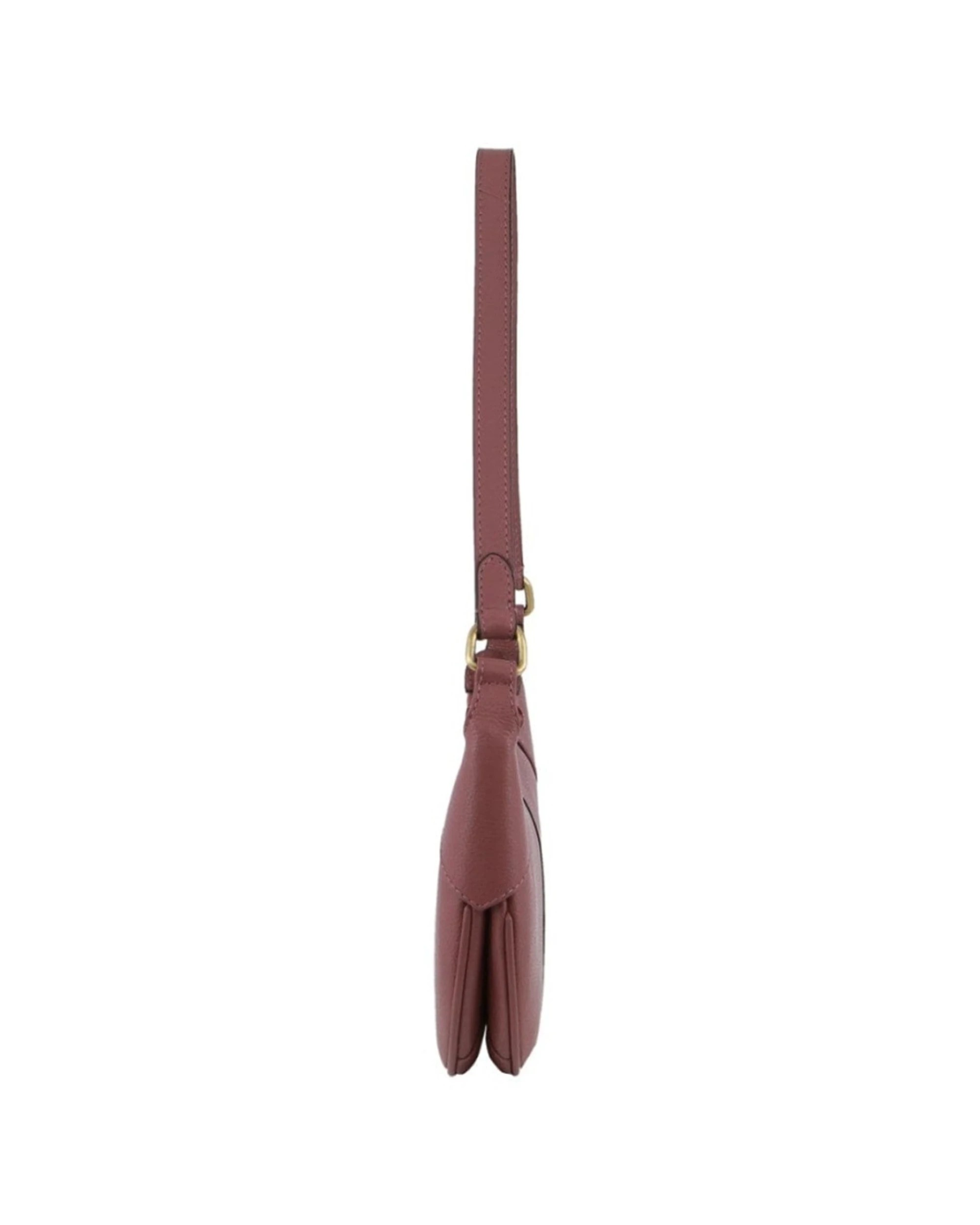 2 Pierre Cardin Women's Leather Crescent Shoulder Hobo Bag 26x23 cm Rose - Red, 2 of 3