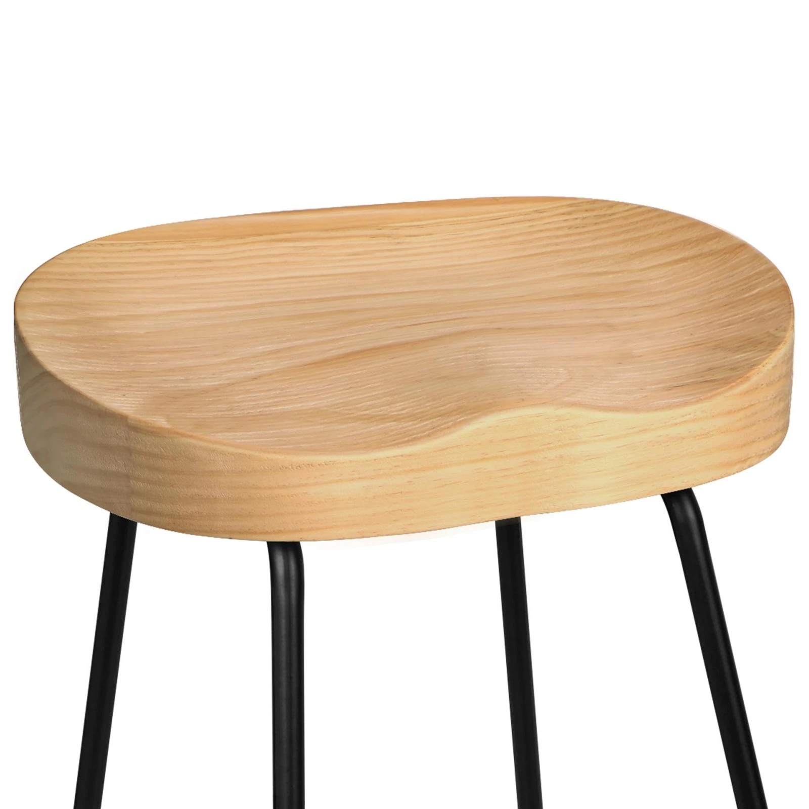 5 Alfordson 2x Bar Stools 65cm Tractor Kitchen Wooden Vintage Chair - Natural, 5 of 10