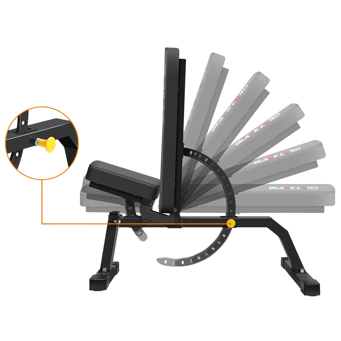 3 Black Lord Weight Bench Flat Incline Press, 3 of 7