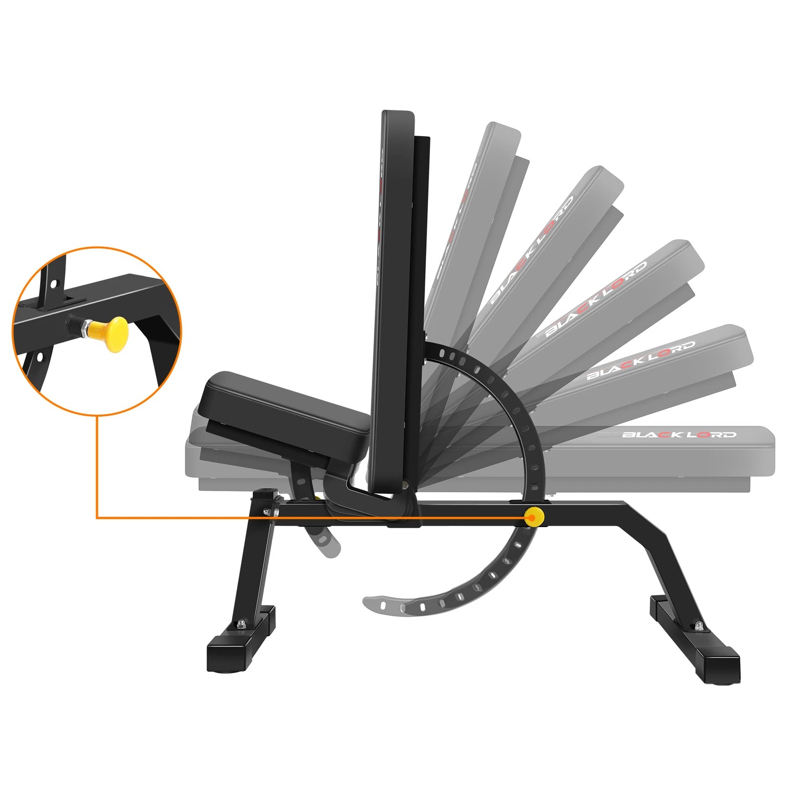 3 Black Lord Weight Bench Flat Incline Press, 3 of 7