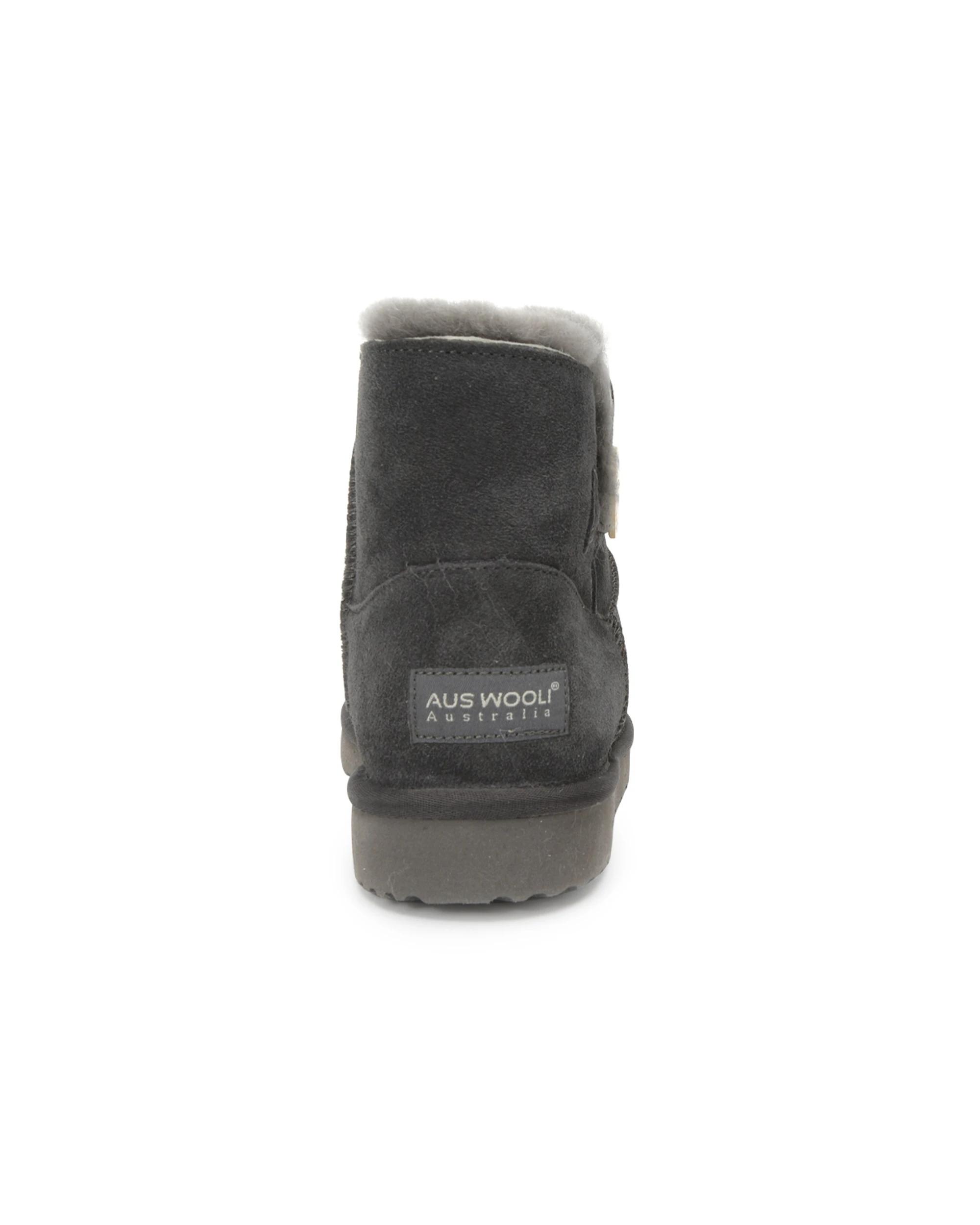 4 AUS WOOLI Short Sheepskin Button UGG Boots GREY, 4 of 6