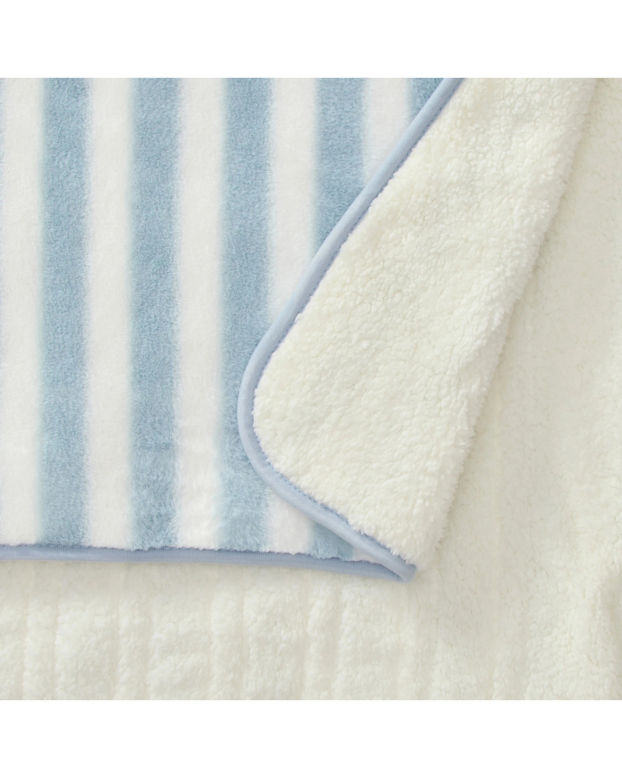 3 Dreamaker Linea Faux Fur Heated Throw 180x200cm - Blue, 3 of 9