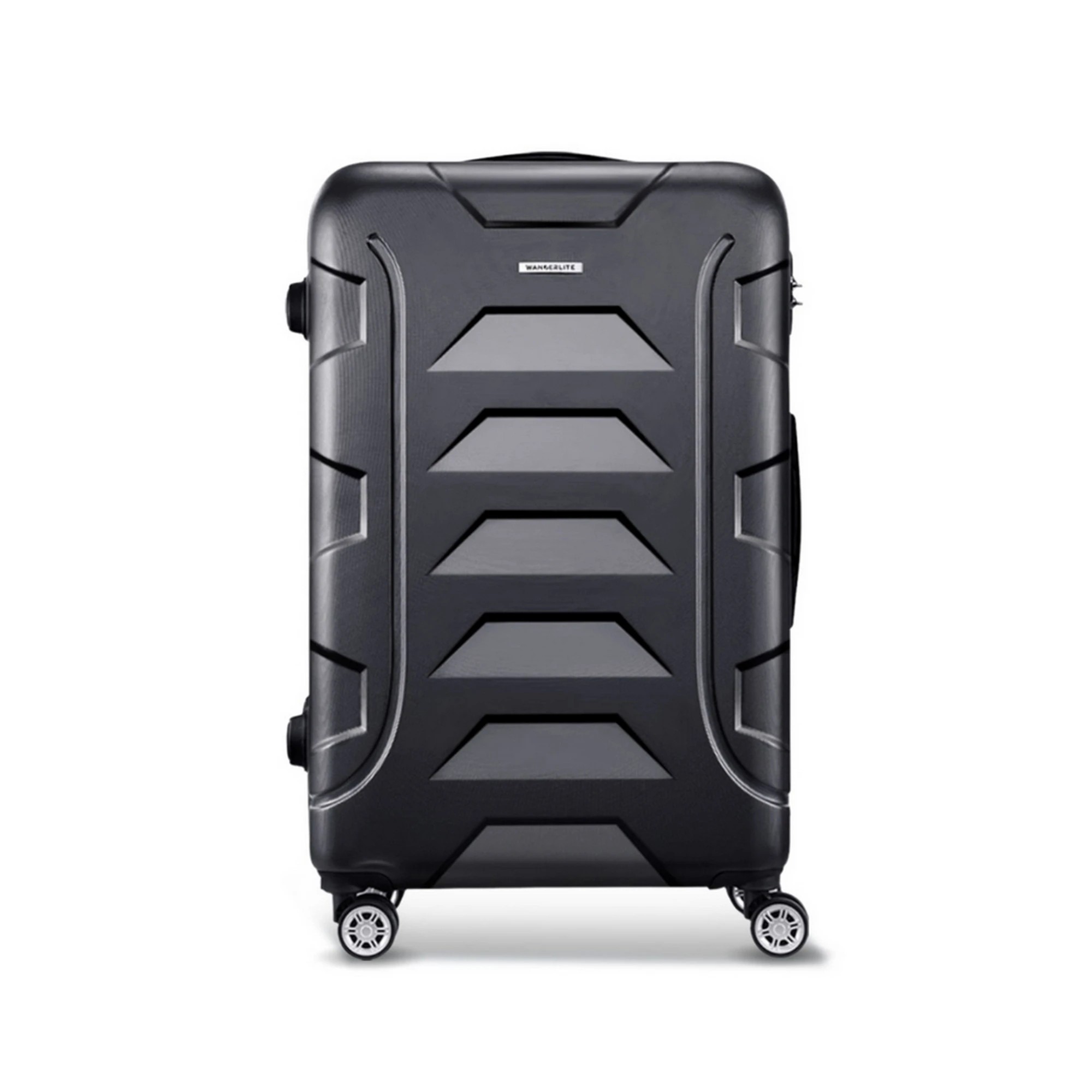 4 Wanderlite 28" 75cm Luggage Trolley Travel Suitcase Set TSA Hard Case Lightweight Strap - Black, 4 of 8