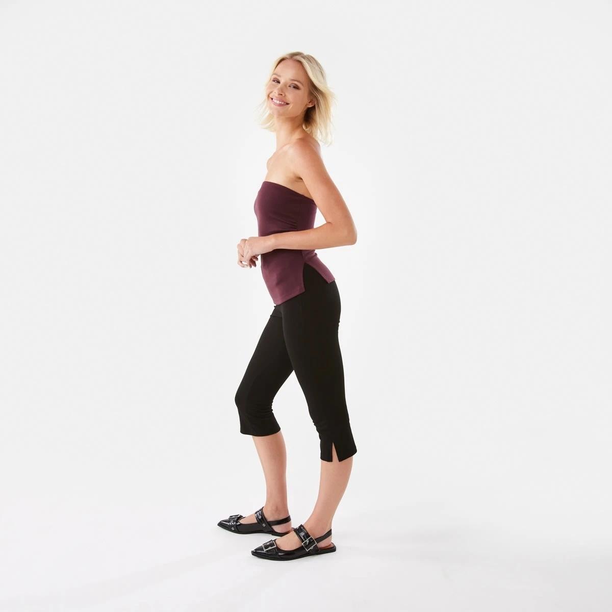 3 Sleeveless Split Hem Tube Top Burgundy, 3 of 8