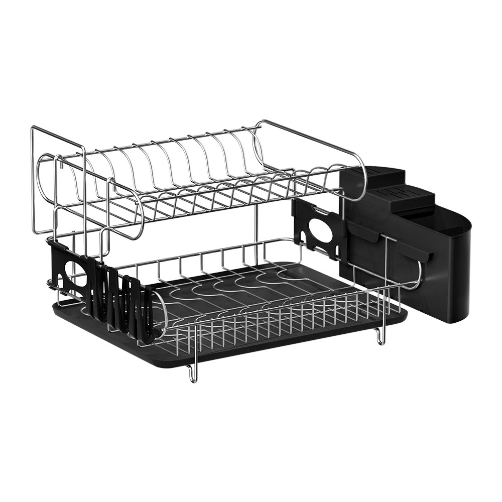 1 Cefito Dish Rack 2 Tiers - Black, 1 of 7