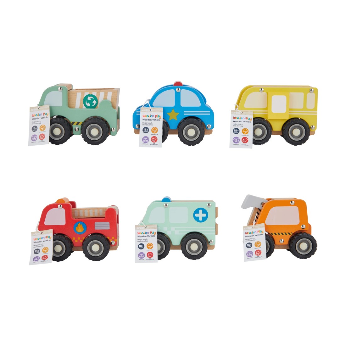7 Wooden Vehicle Toy - Assorted, 7 of 7
