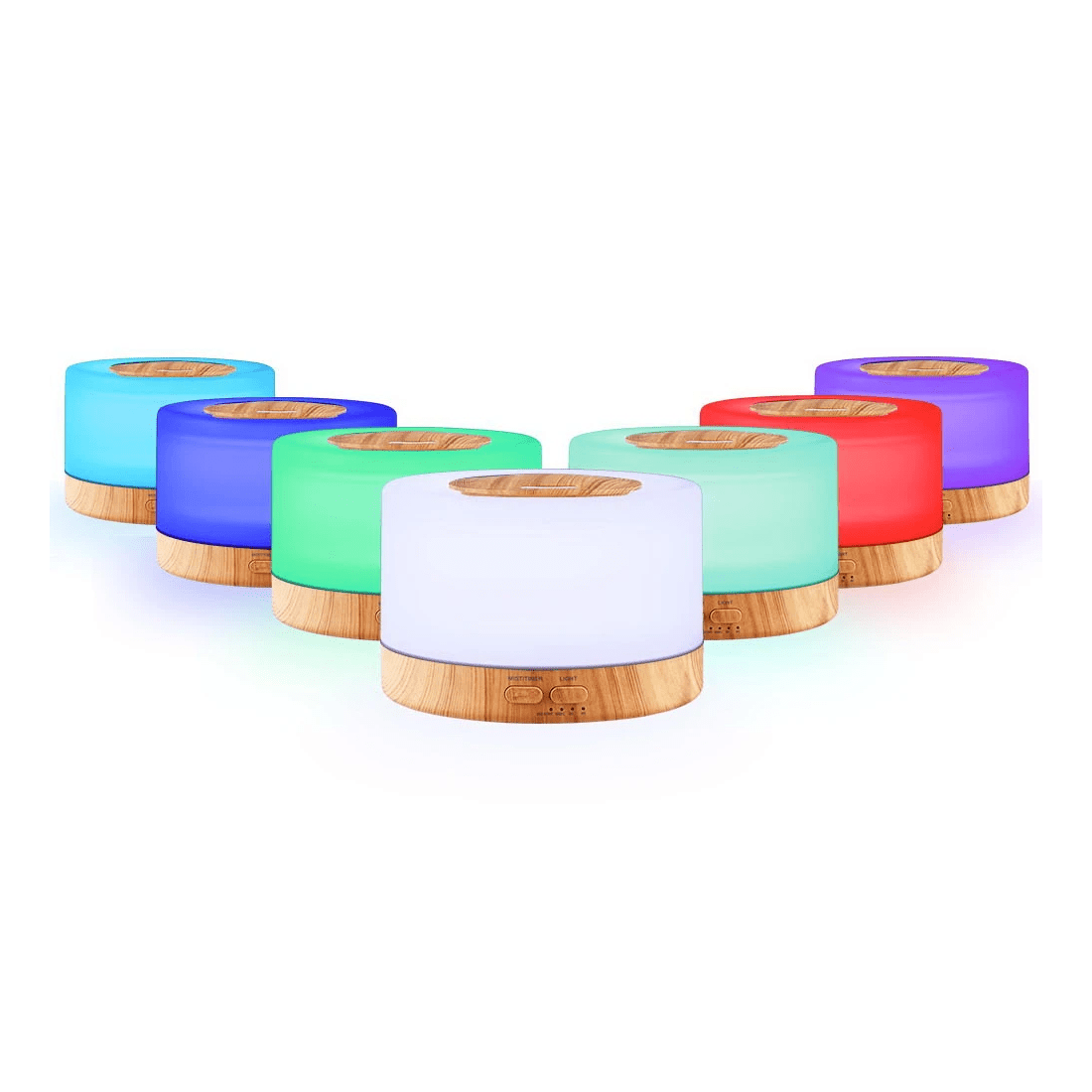 1 Devanti Aroma Diffuser Aromatherapy Light Wood 500ml - Multi, 1 of 2