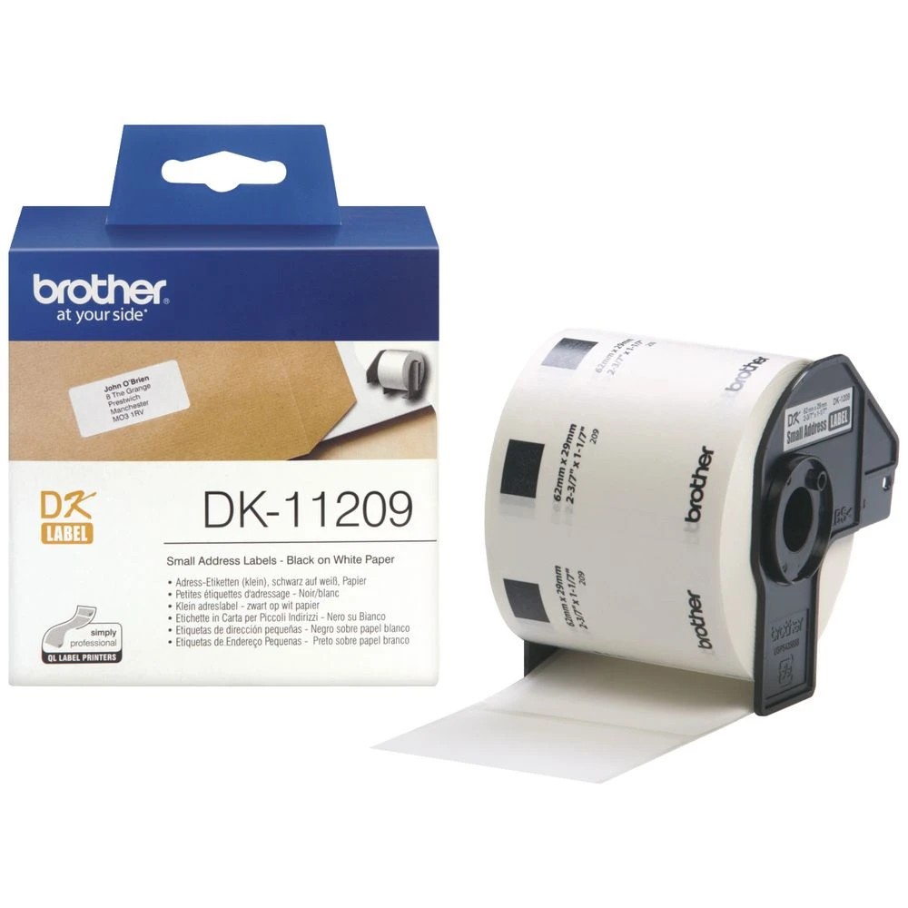2 Brother DK 11209 Labels Address Sml 29 x 62mm Black on White, 2 of 2