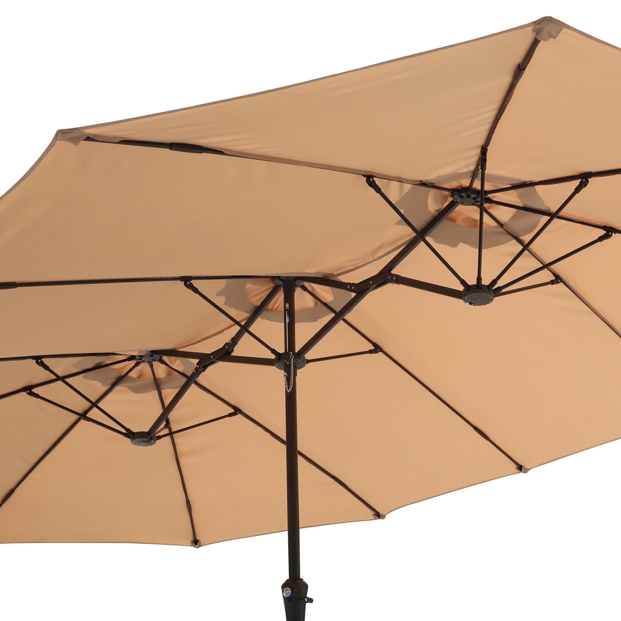 5 Centra 4.5x2.6M Outdoor Double Large Patio Umbrella with Base - Beige, 5 of 9