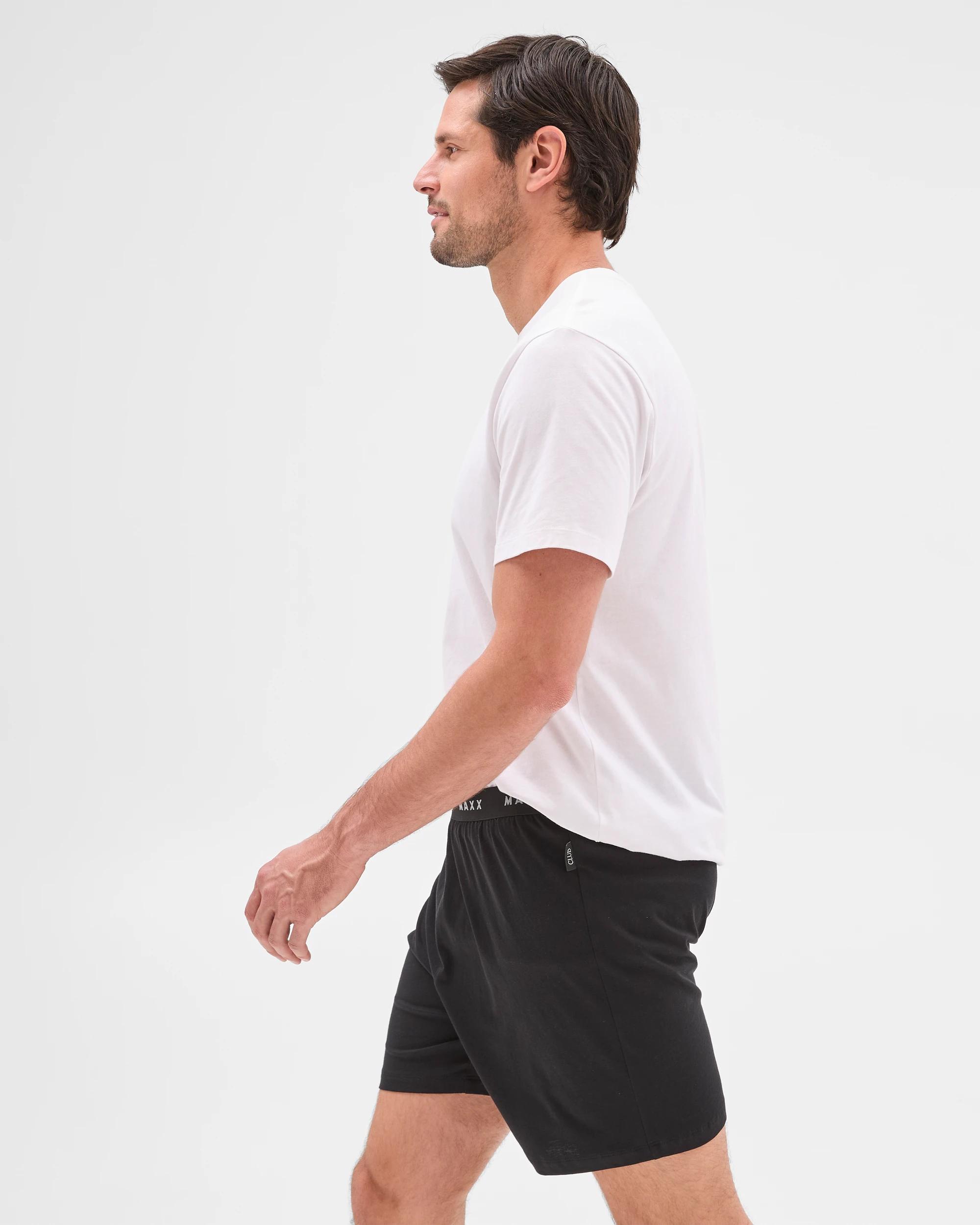 4 Mens Australian Cotton Jersey Sleep Shorts - Maxx BLACK, 4 of 6