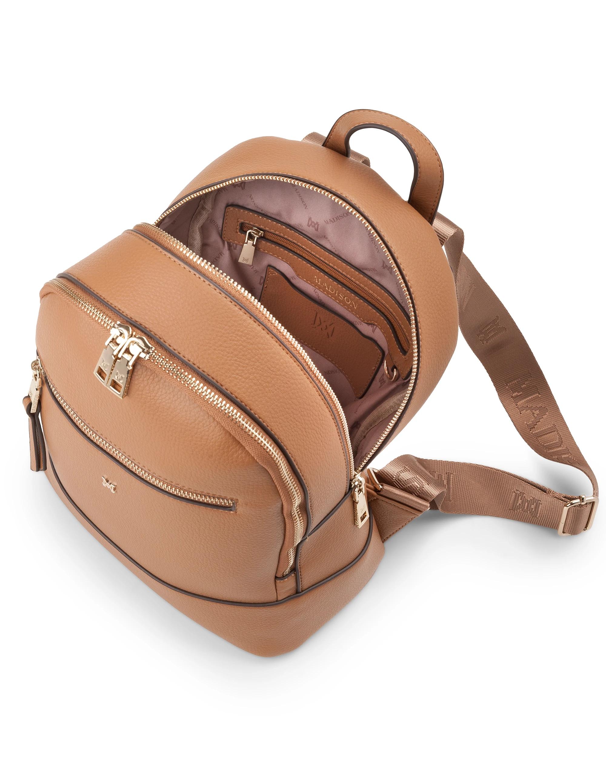 4 Madison Accessories Libby Medium Backpack HONEY, 4 of 7