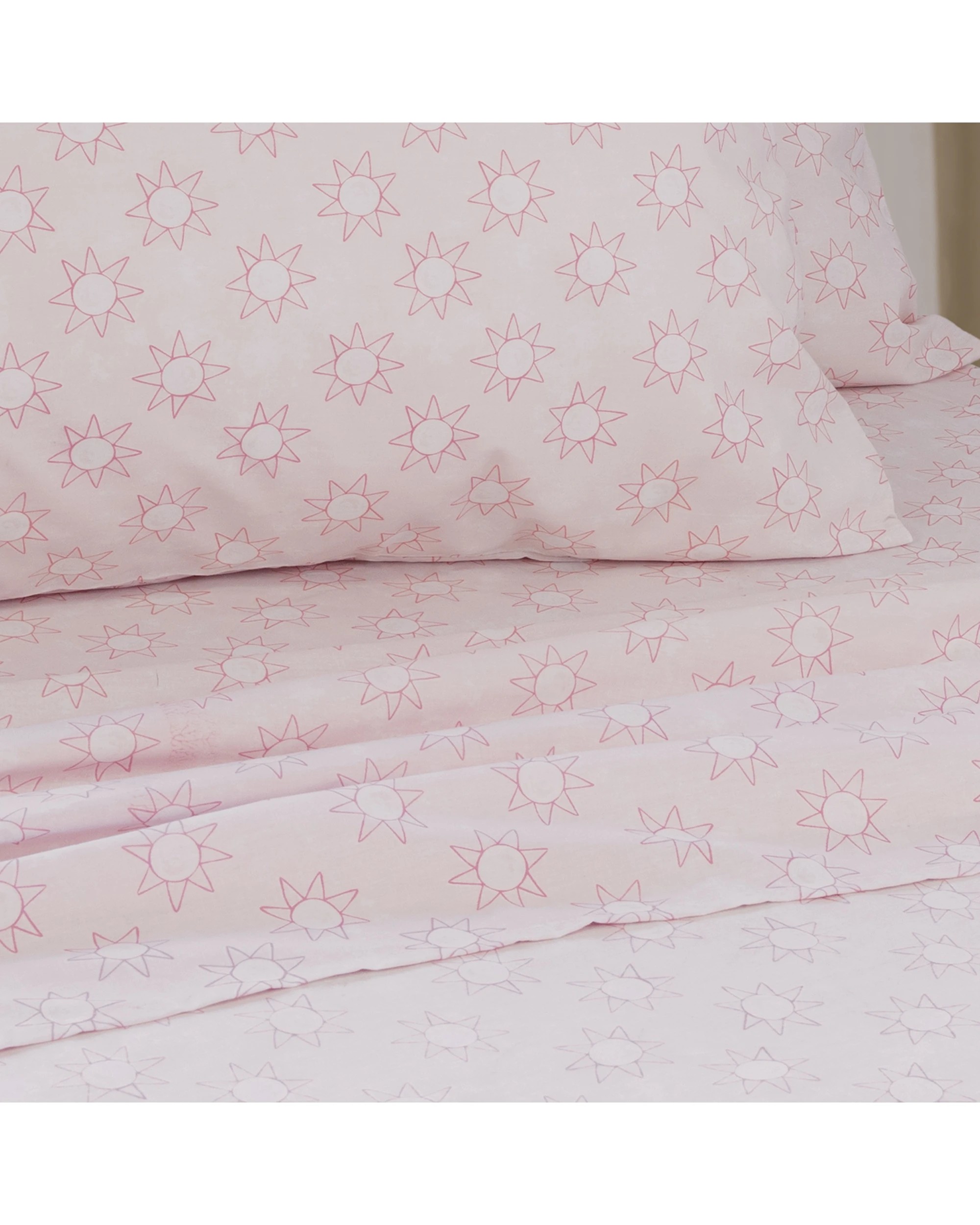 2 Jelly Bean Kids Suns Polyester Cotton Bedding Bed Sheet Set - Double Bed - Pink, 2 of 5