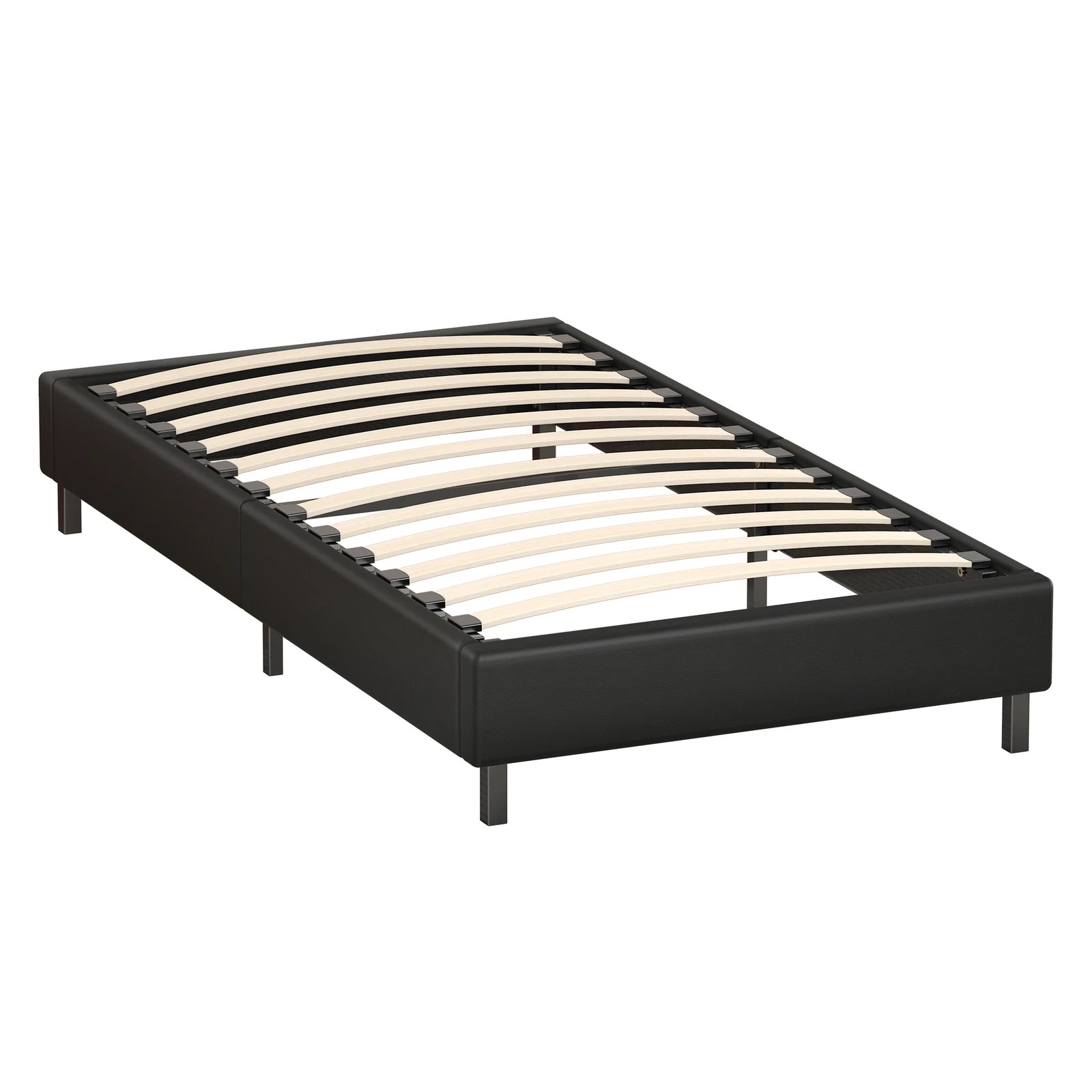 10 Alfordson Bed Frame Single Size Mattress Base Foundation Leather Basel - Black, 10 of 10