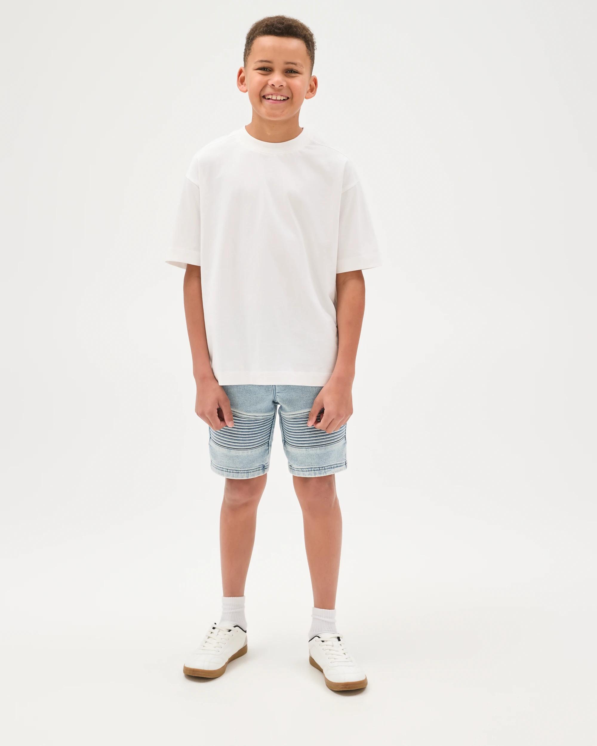 1 Target Kids Australian Cotton Oversized Plain T-Shirt WHITE, 1 of 6