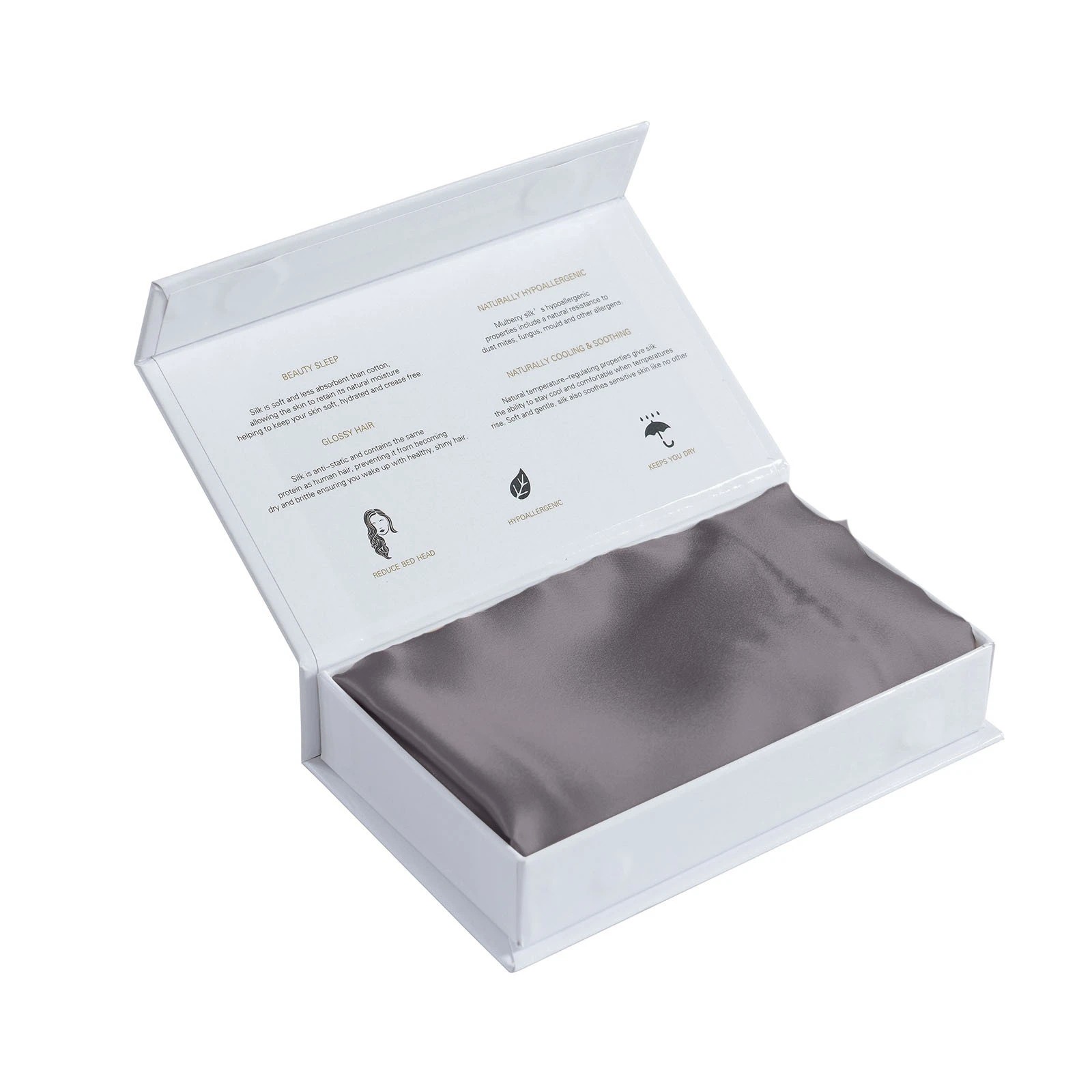 6 Royal Comfort Pure Silk Pillow Case 100% Mulberry Silk Hypoallergenic Pillowcase - Charcoal, 6 of 10