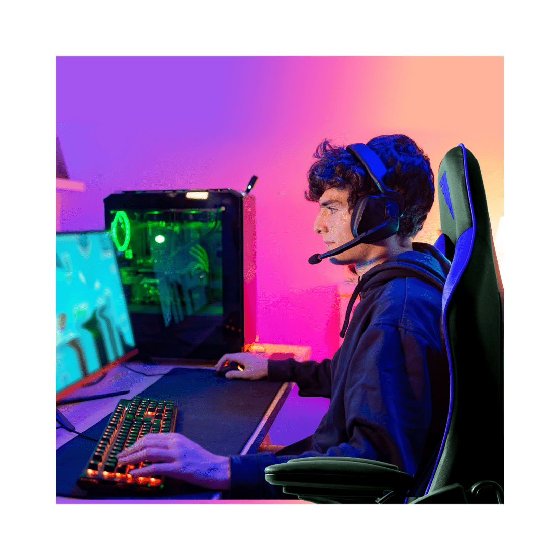 10 Advwin Gaming Chair Height Adjustable Ergonomic Recliner Racing Office Chair
 - Black, 10 of 10