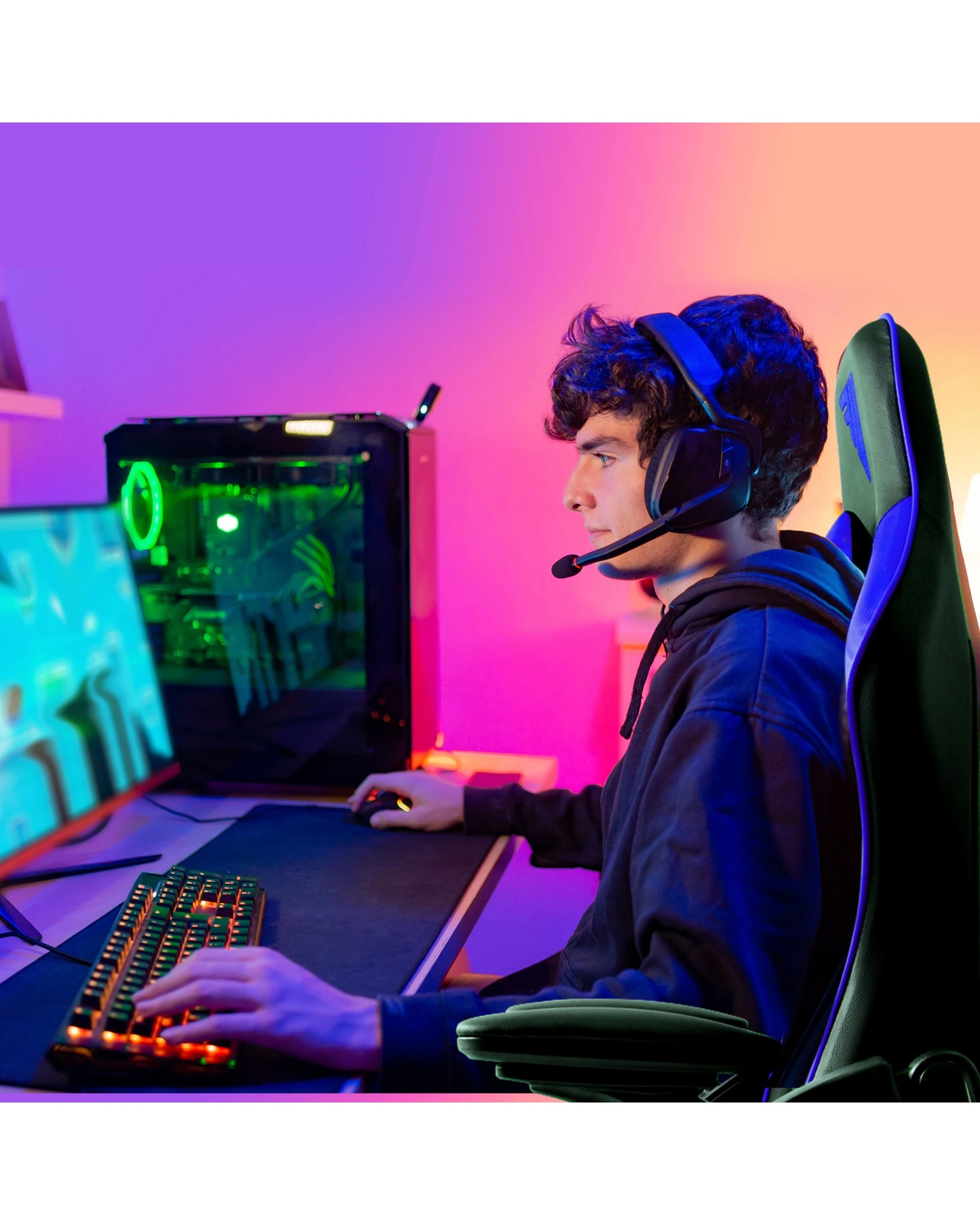 10 Advwin Gaming Chair Height Adjustable Ergonomic Recliner Racing Office Chair
 - Black, 10 of 10