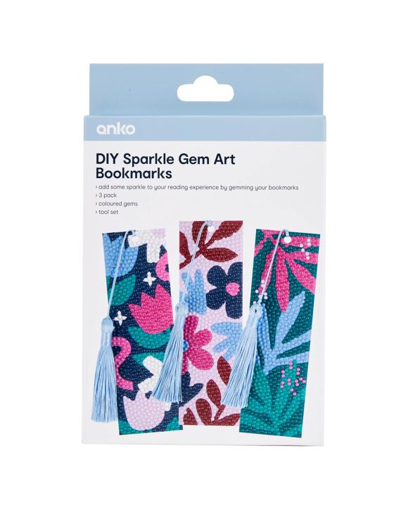 DIY Sparkle Gem Art Bookmarks - Floral