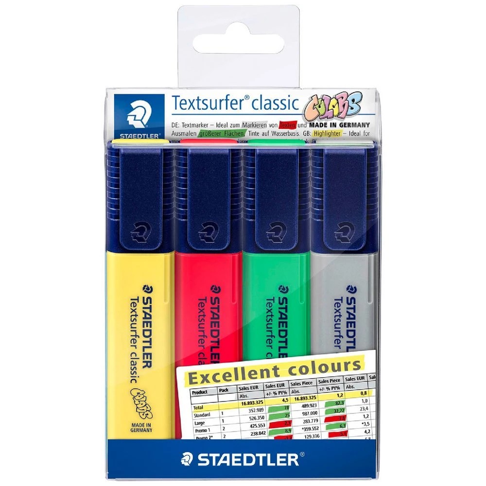 1 Staedtler Textsurfer Classic Highlighters Excel 4 Pack, 1 of 6